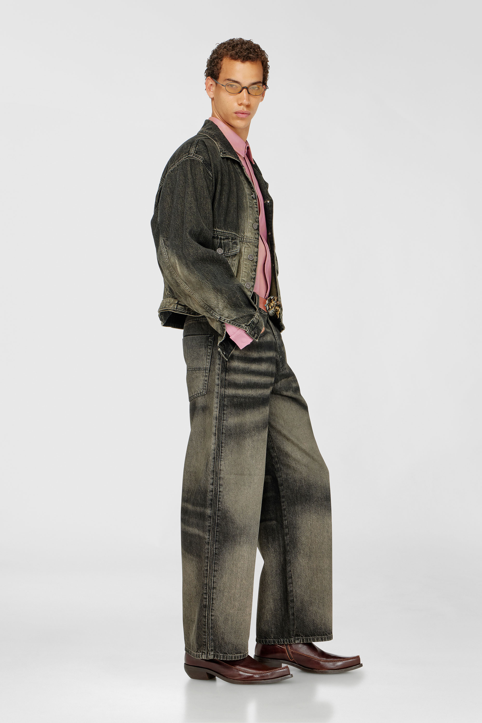 Diesel - Relaxed Jeans 1982 D-Hakou 09R33 Unisex, Negro/Gris oscuro - 2