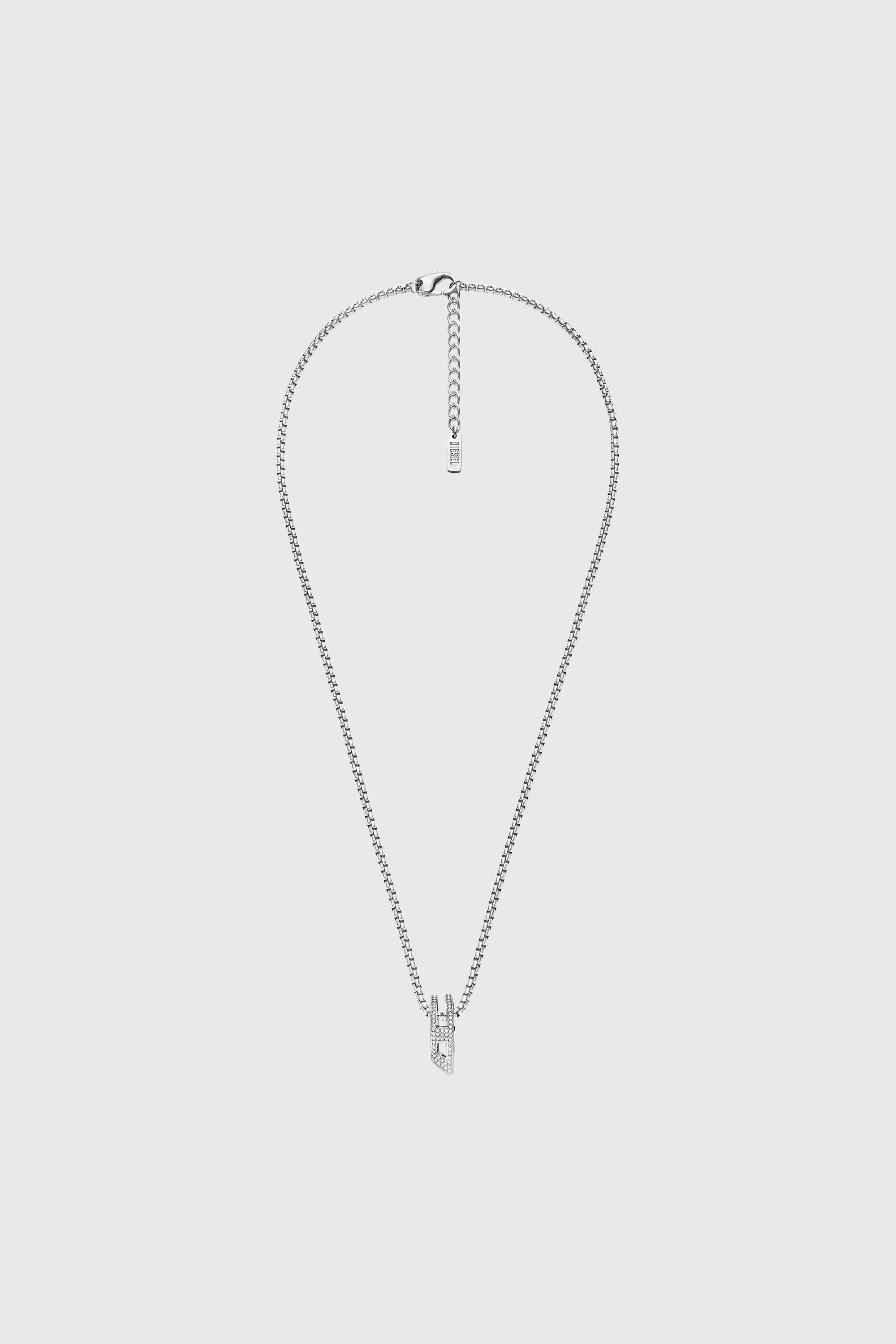 Collar de acero inoxidable con colgante pav&eacute;