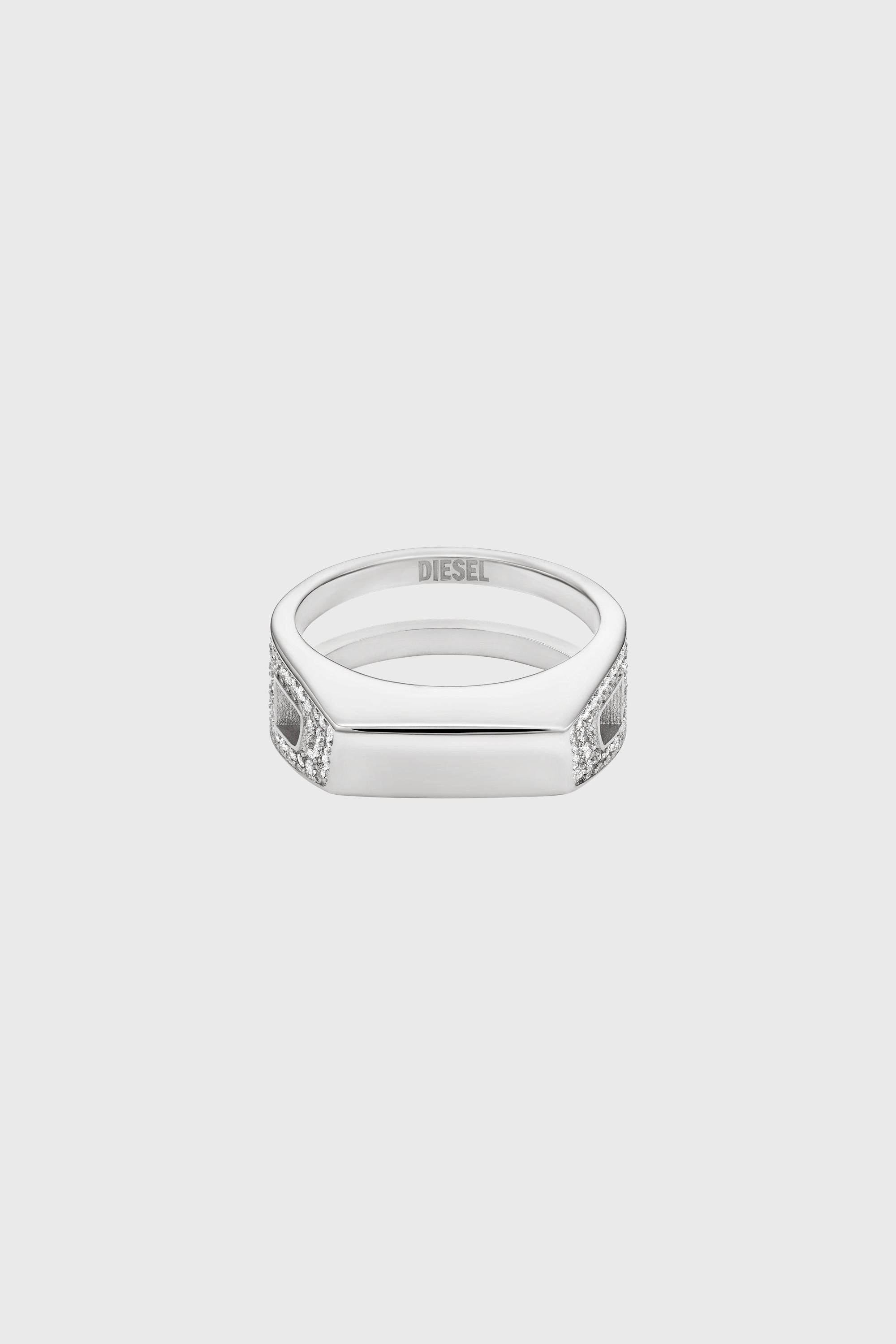 Diesel - DX1740040, Anillo tipo banda de acero inoxidable con pav&eacute; Unisex in Plateado - 2