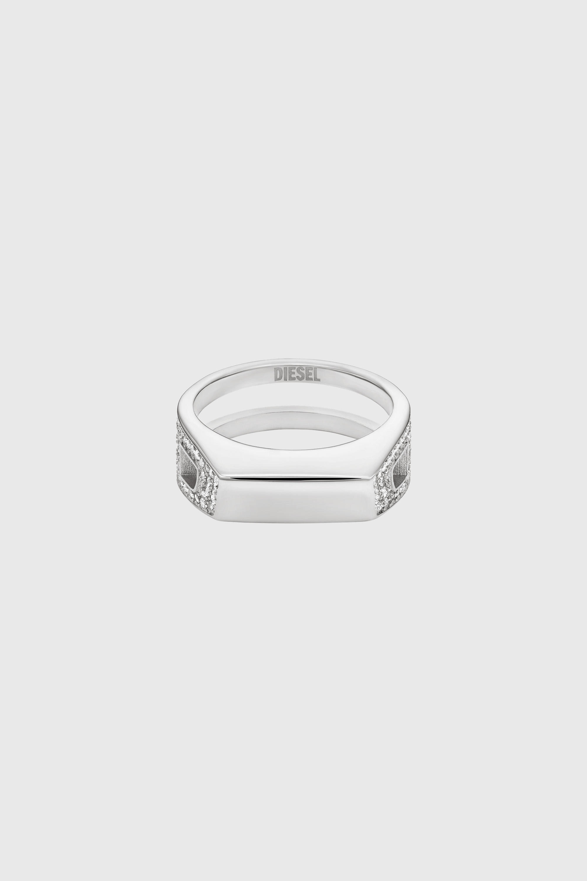 Diesel - DX1740040, Anillo tipo banda de acero inoxidable con pav&eacute; Unisex in Plateado - 2