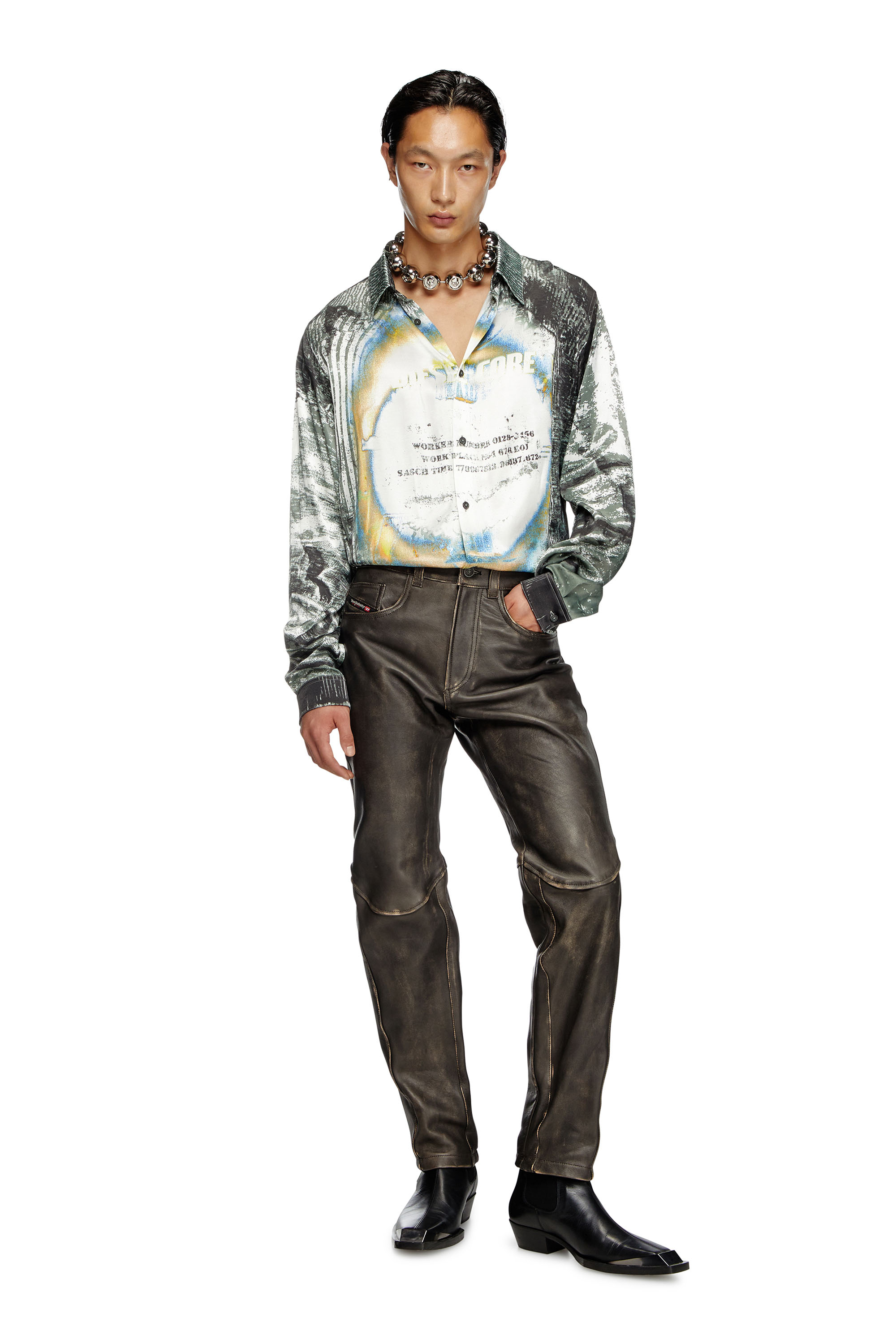 Diesel - S-GACY, Camisa fluida con efectos de trampantojo Hombre in Multicolor - 2