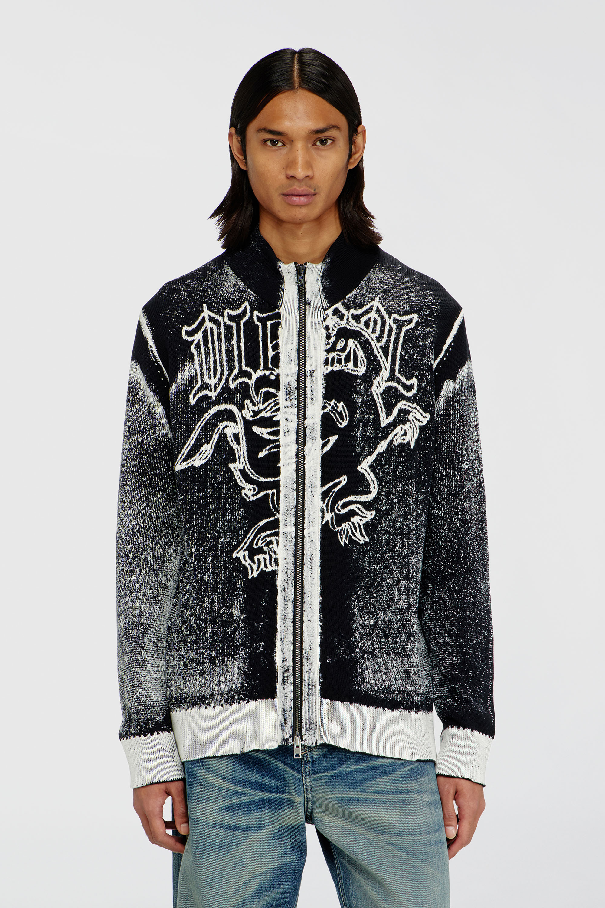 Diesel - K-LAUROS, C&aacute;rdigan tratado con motivo de grifo Hombre in Multicolor - 3