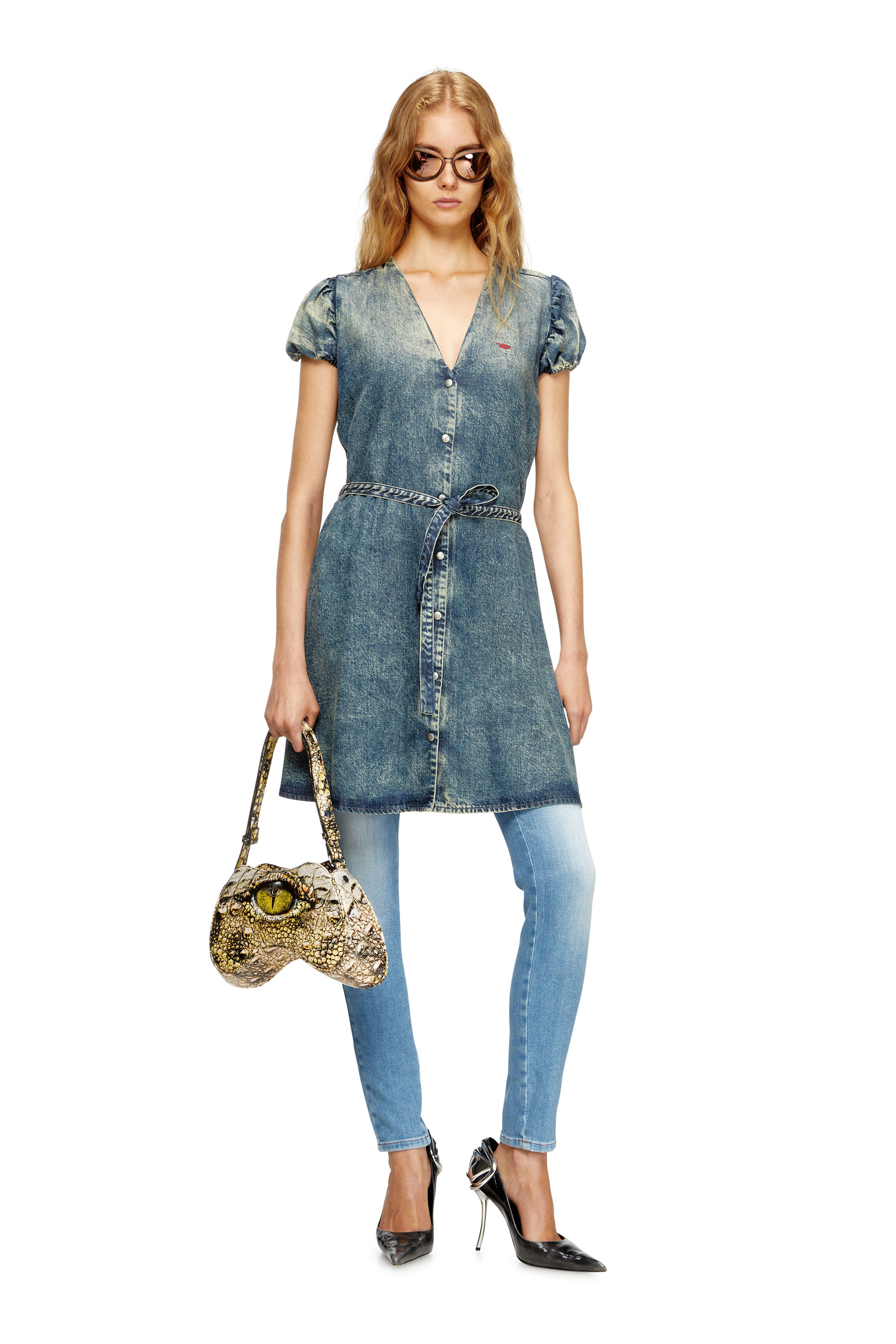 Diesel - PLAY SHOULDER, Play-Bolso de hombro brillante Mujer in Amarillo - 2