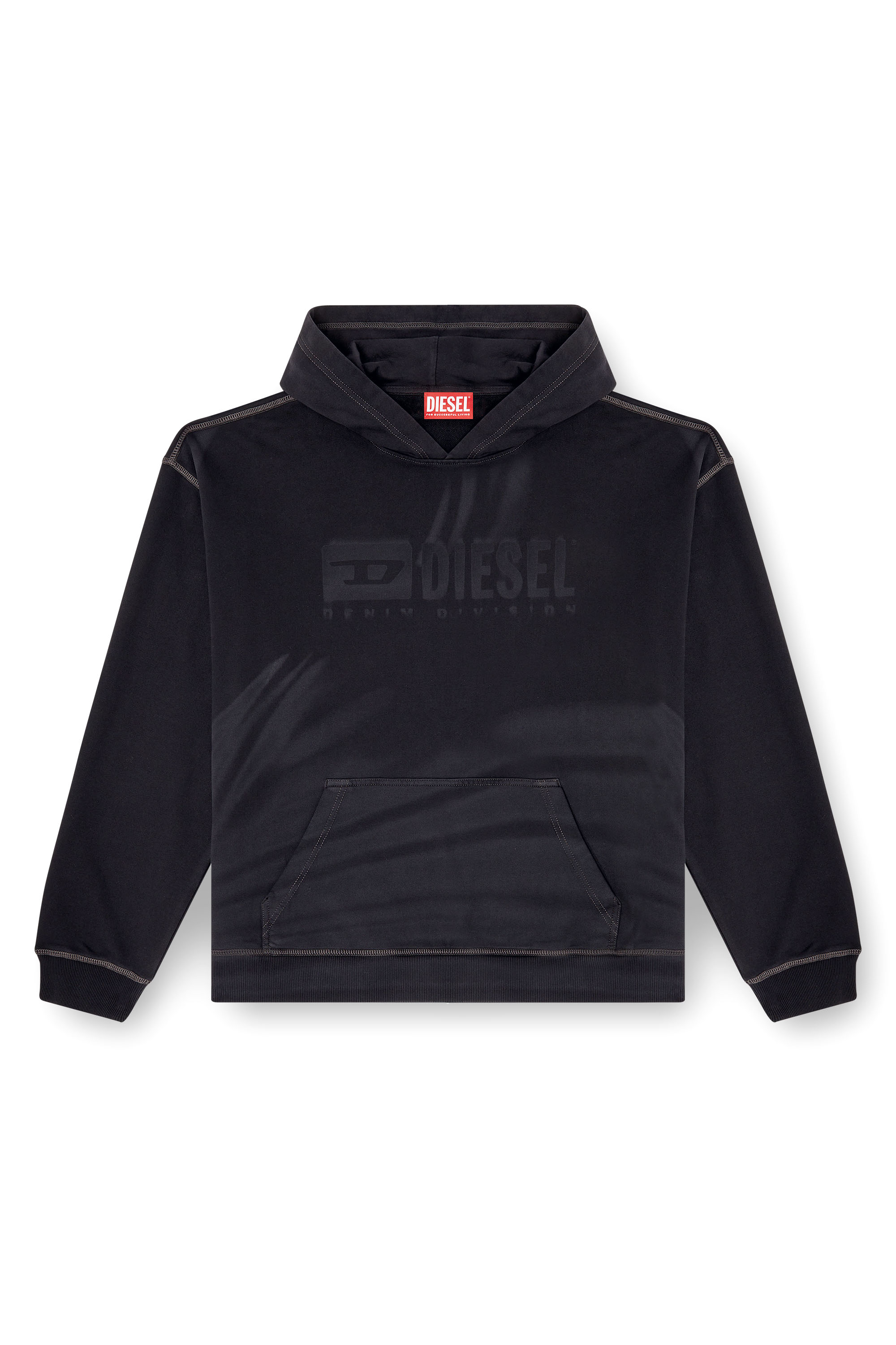 Diesel - S-BOXT-HOOD-R9, Sudadera con capucha con el logotipo desteñido con láser Hombre in Negro - 3