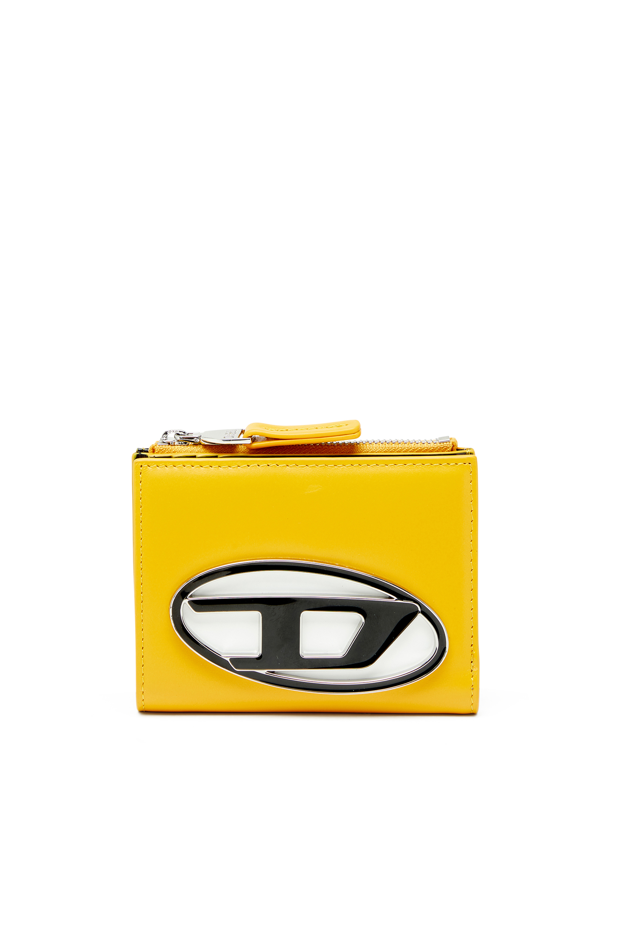 Diesel - 1DR BI-FOLD ZIP II, Peque&ntilde;a cartera de cuero que se pliega por la mitad Mujer in Amarillo - 1