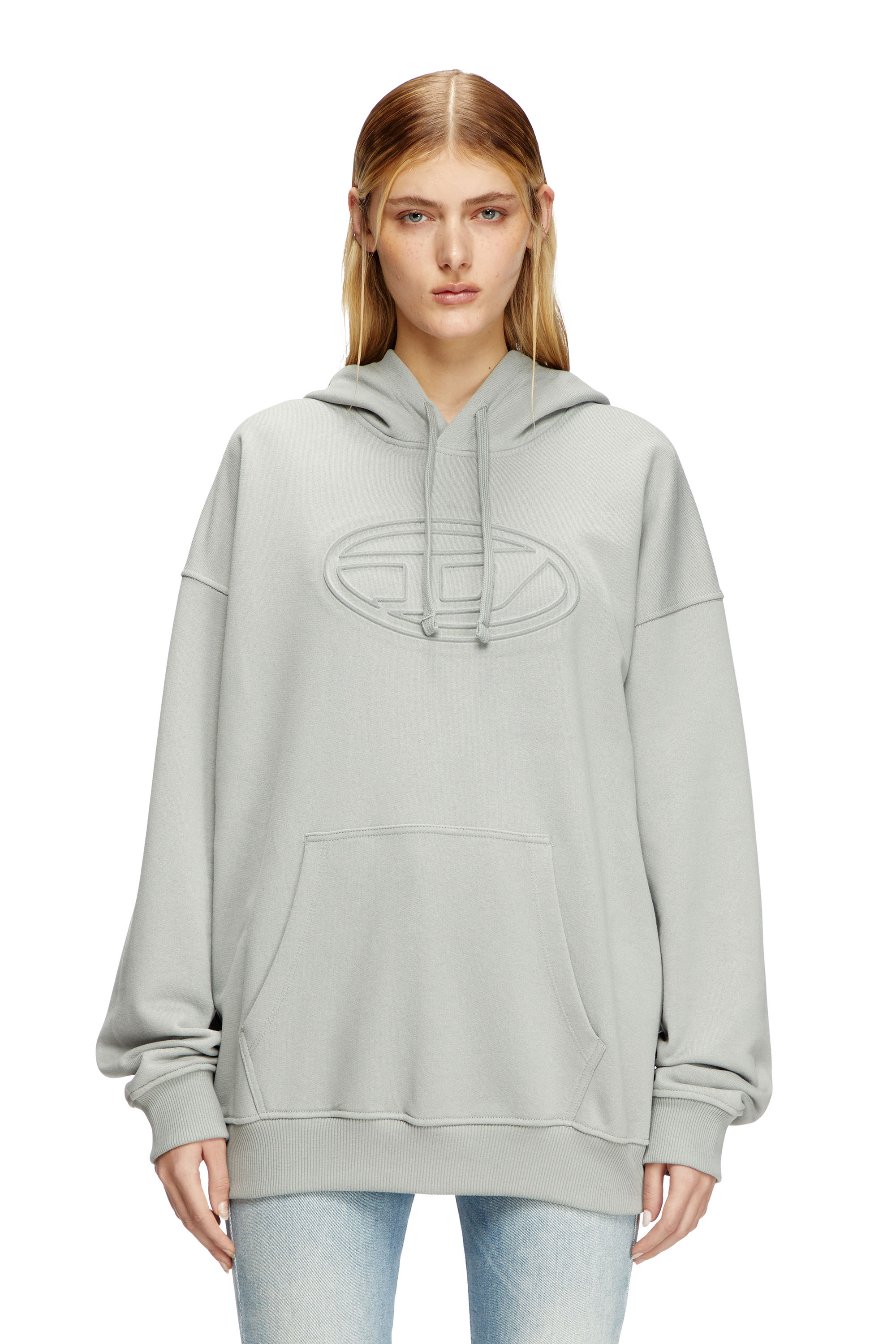 Diesel - S-UMMER-BIGOVAL, Sudadera con capucha y Oval D en relieve Hombre in Gris - 6