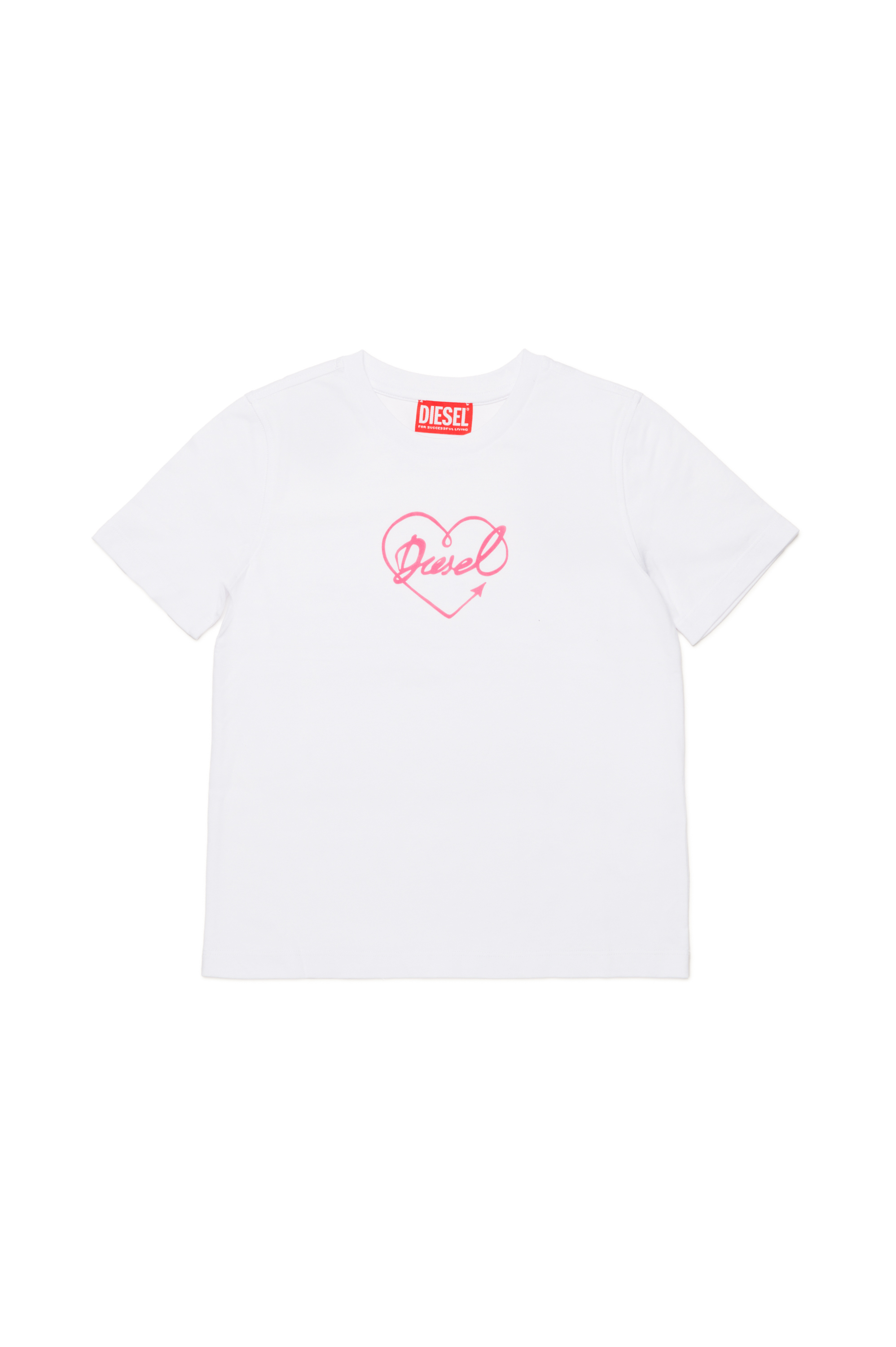 Diesel - TREGL4, Camiseta con corazón con logotipo en relieve Mujer in Blanco - 1