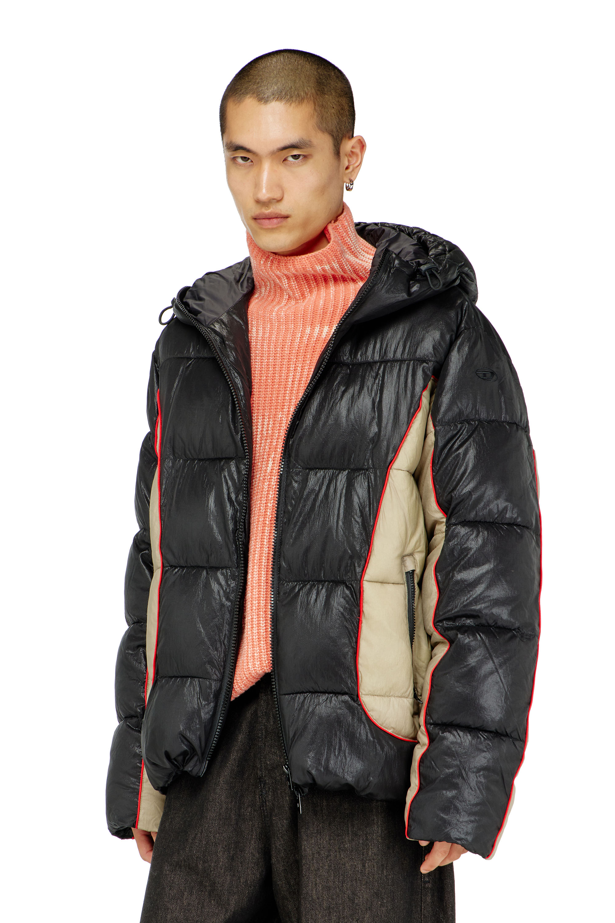 Diesel - W-OSTEND, Chaqueta puffer con capucha de ripstop brillante Hombre in Multicolor - 3