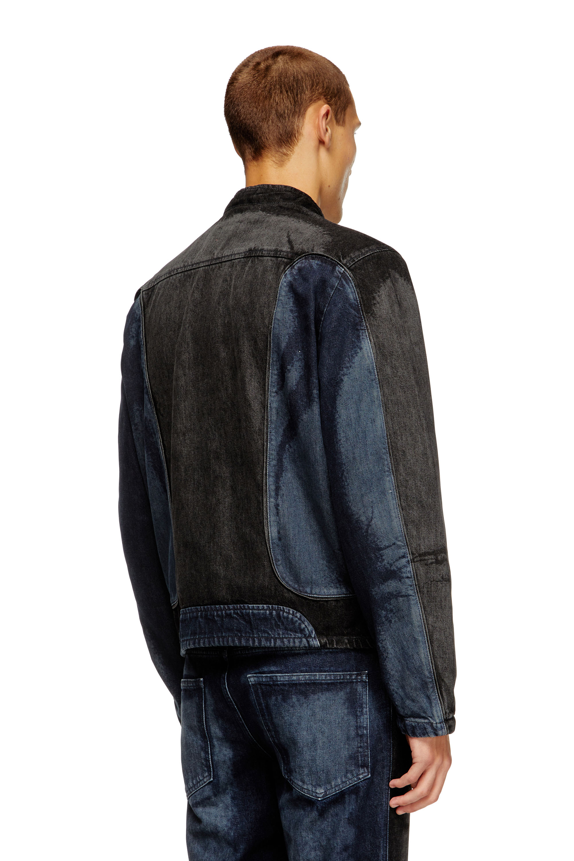 Diesel - D-BLENK-S, Chaqueta de estilo biker en denim bicolor Hombre in Multicolor - 4
