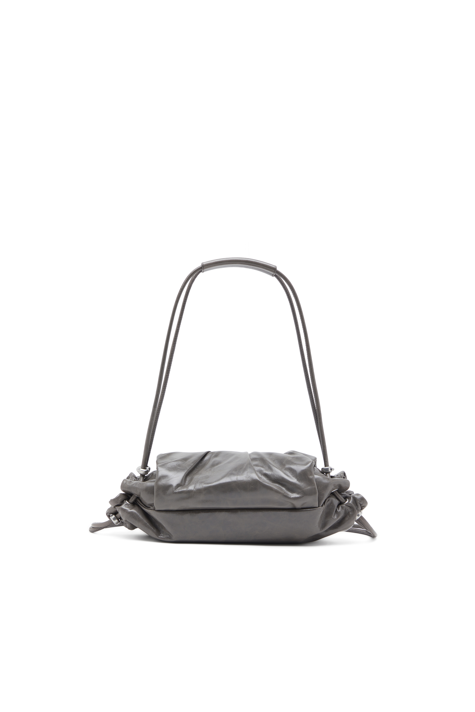 Diesel - SCRUNCH-D SHOULDER S, Scrunch-D S-Bolso de hombro de cuero arrugado Mujer in Gris - 2