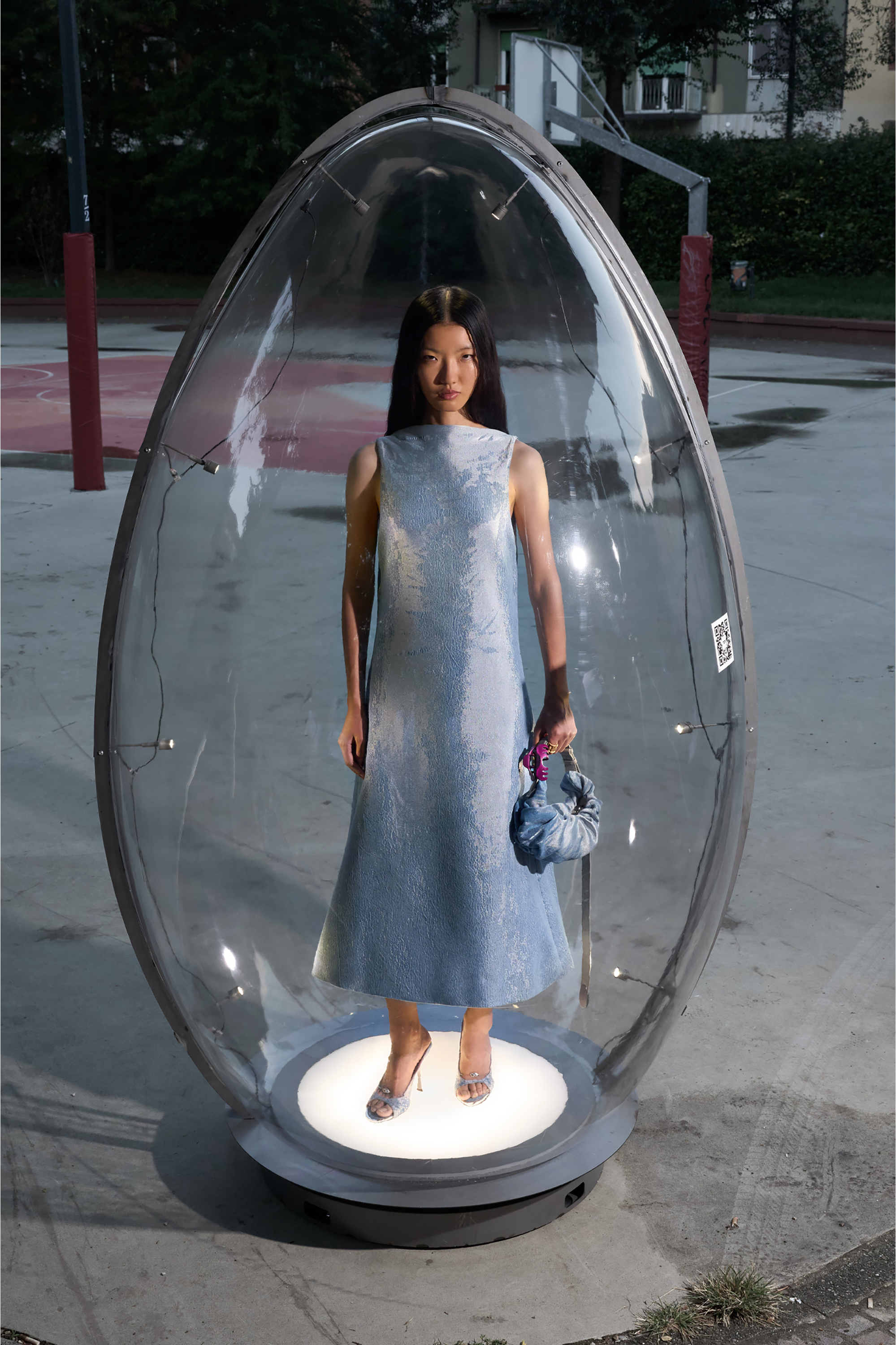 Diesel - GRAB-D HOBO S, Bolso hobo Grab-D-Scrunched en denim satinado Mujer in Azul marino - 1