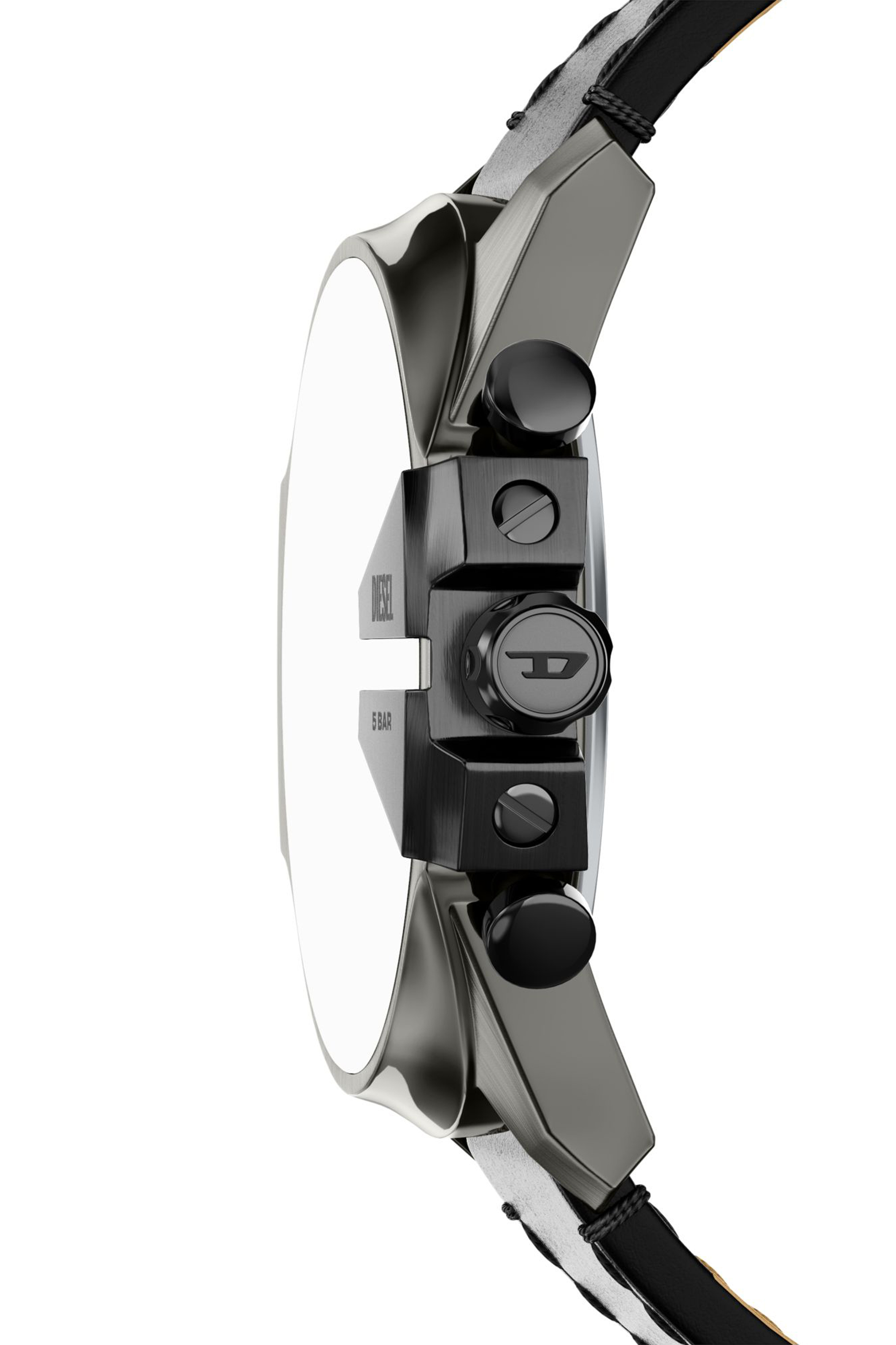 Diesel - DZ4714 WATCH, Reloj Mega Chief Slim con correa de cuero negro Hombre in Negro - 3