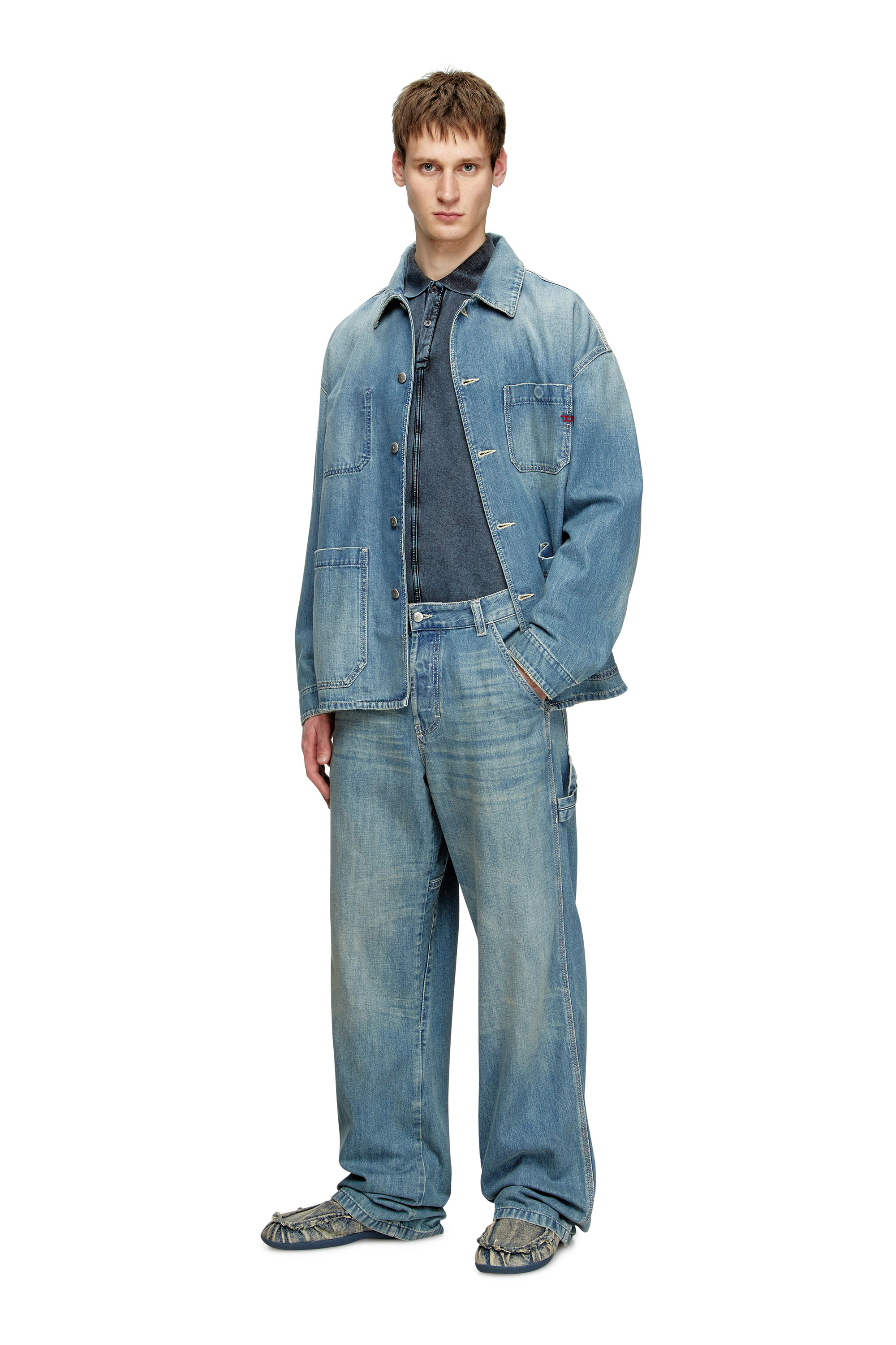 Diesel - Relaxed Jeans D-Livery 068SK Hombre, Azul Claro - 2