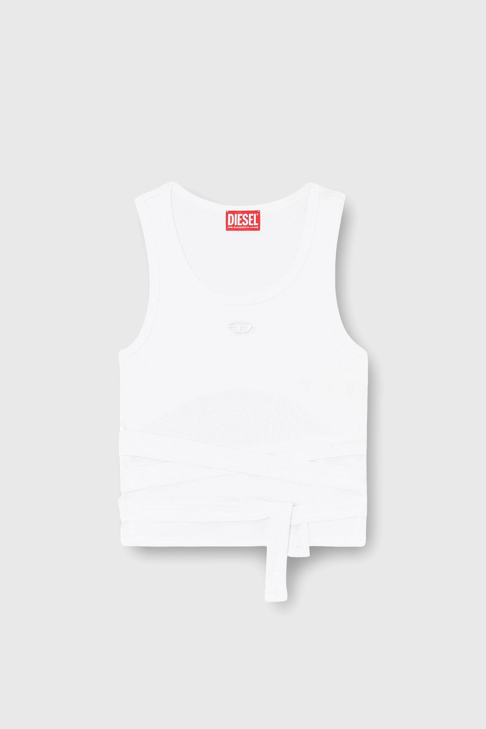 Diesel - T-ANKY-TAIL-S1, Crop top con cordones envolventes Mujer in Blanco - 2