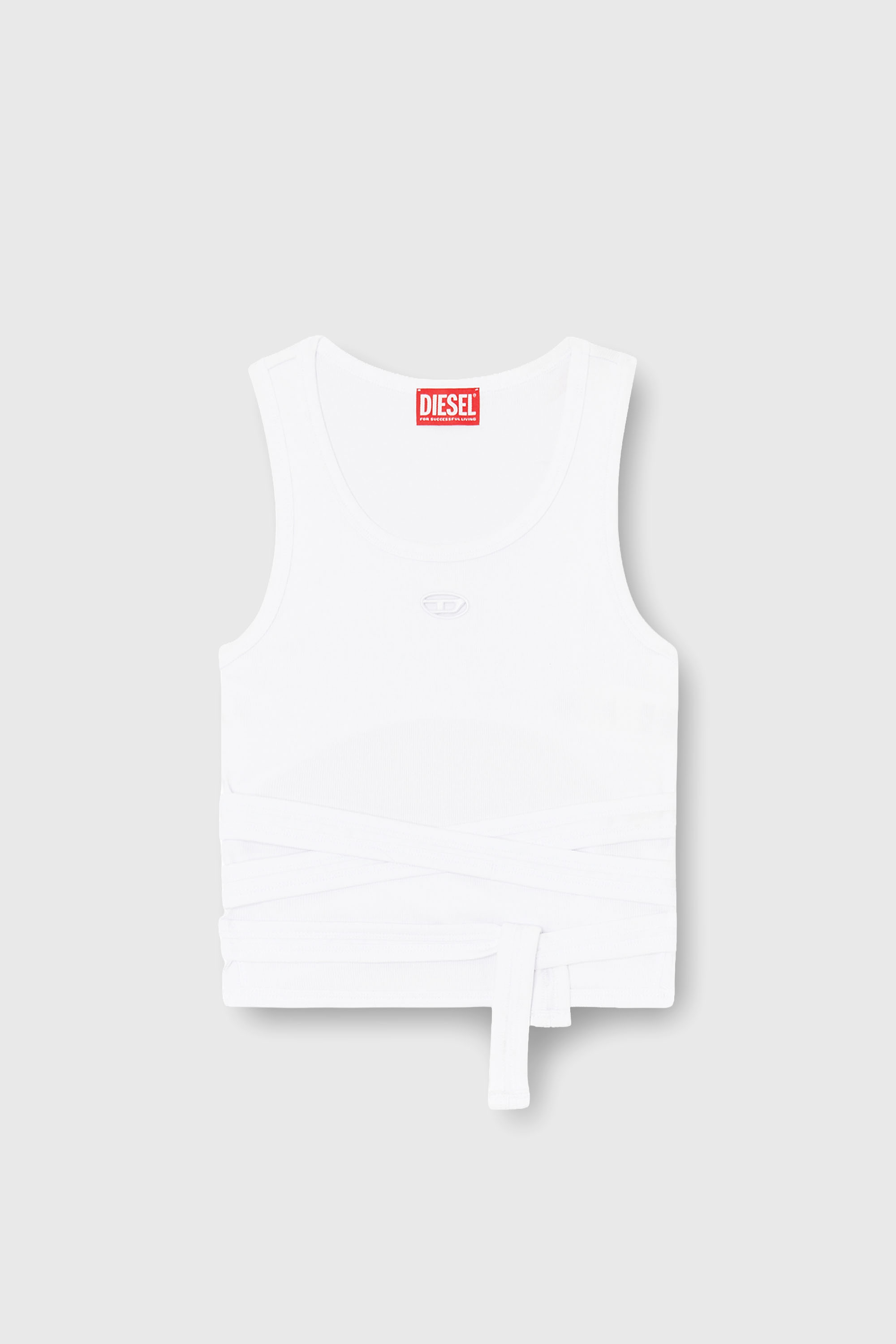 Diesel - T-ANKY-TAIL-S1, Crop top con cordones envolventes Mujer in Blanco - 2