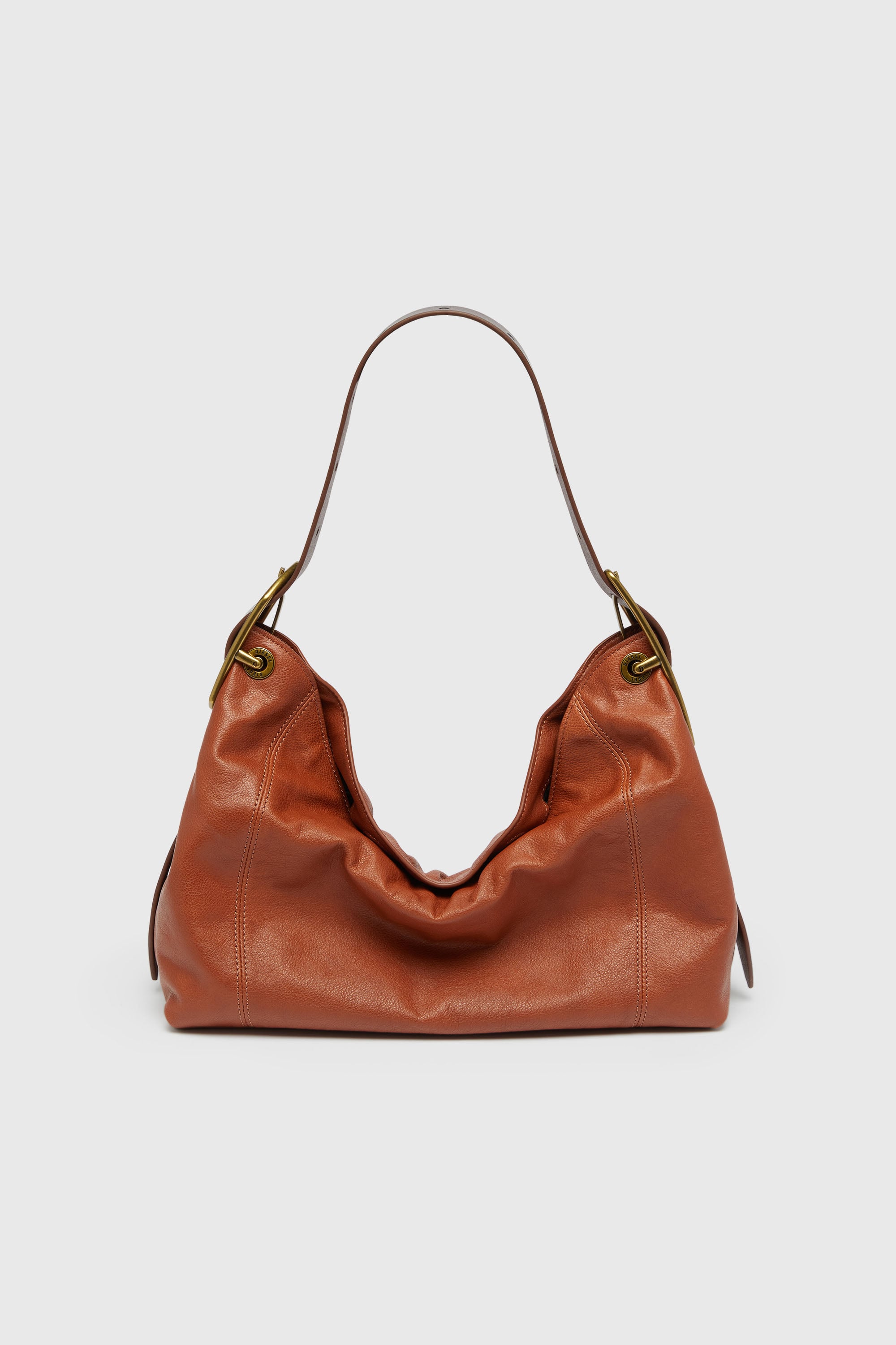 Diesel - D-LINE HOBO S, D-Line-Bolso de piel brillante Mujer in Marr&oacute;n - 1