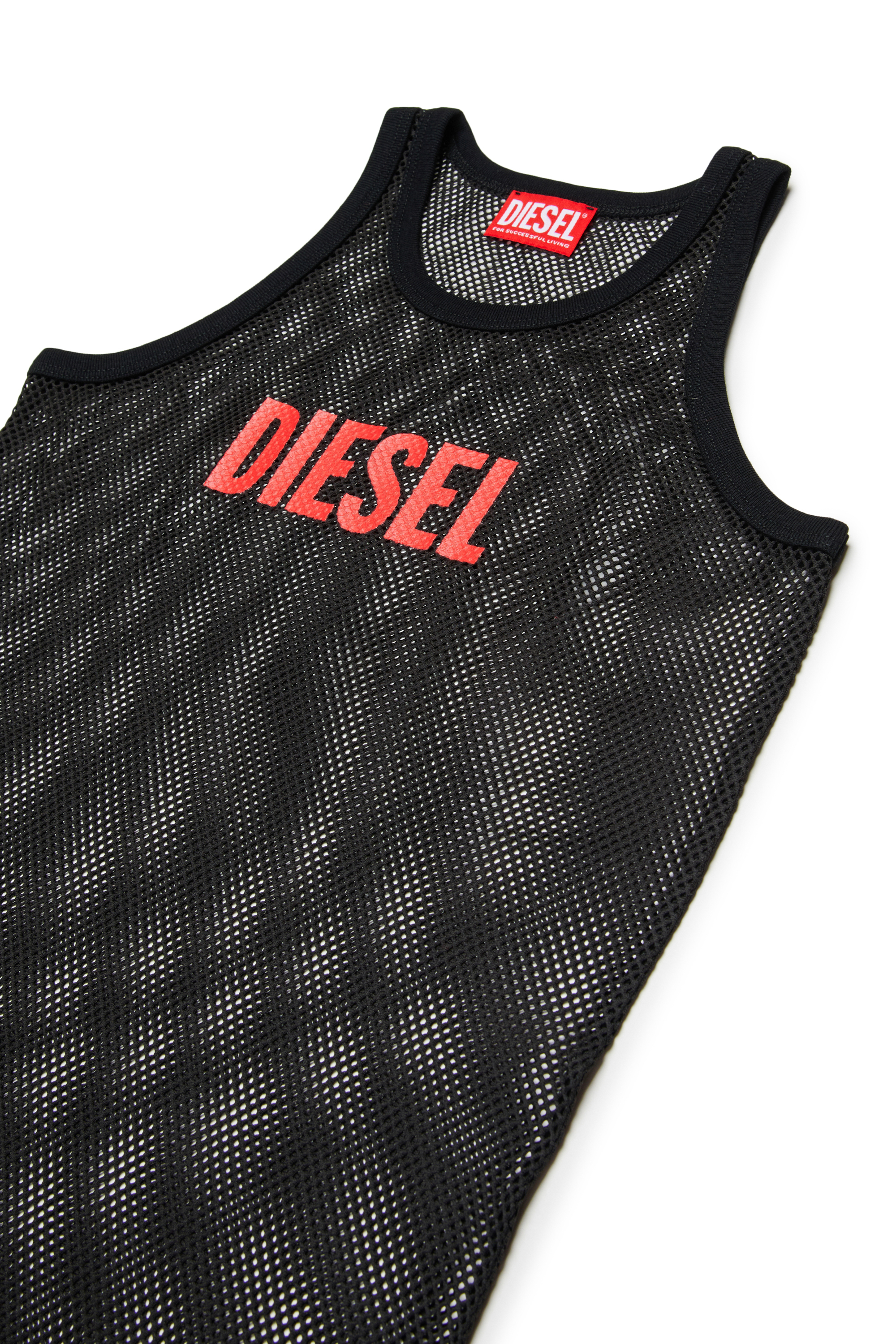 Diesel - MCURTS, Vestido de playa de malla de algod&oacute;n Mujer in Negro - 3