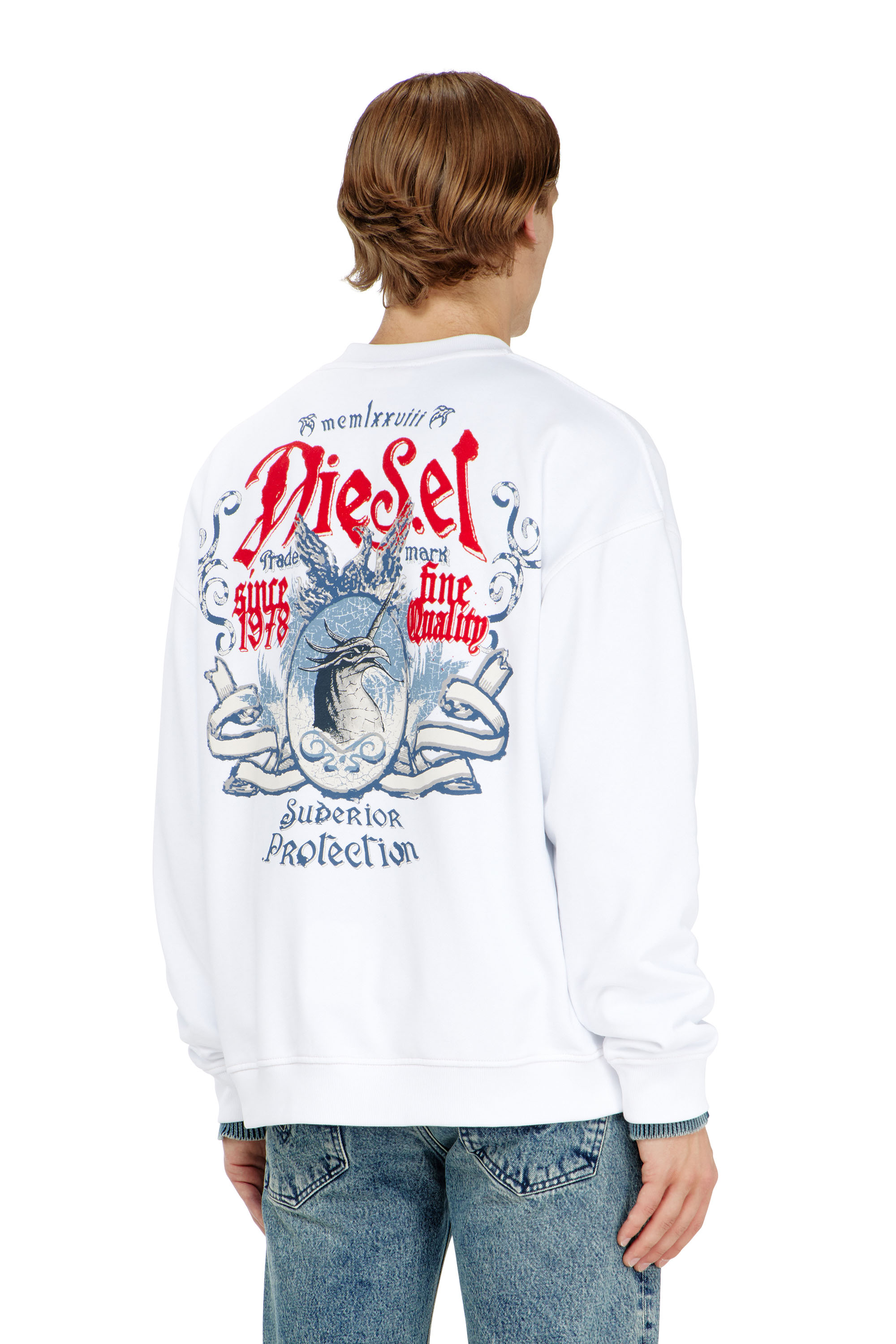 Diesel - S-BOXT-AA2, Sudadera de algod&oacute;n con gr&aacute;ficos flocados Hombre in ToBeDefined - 4