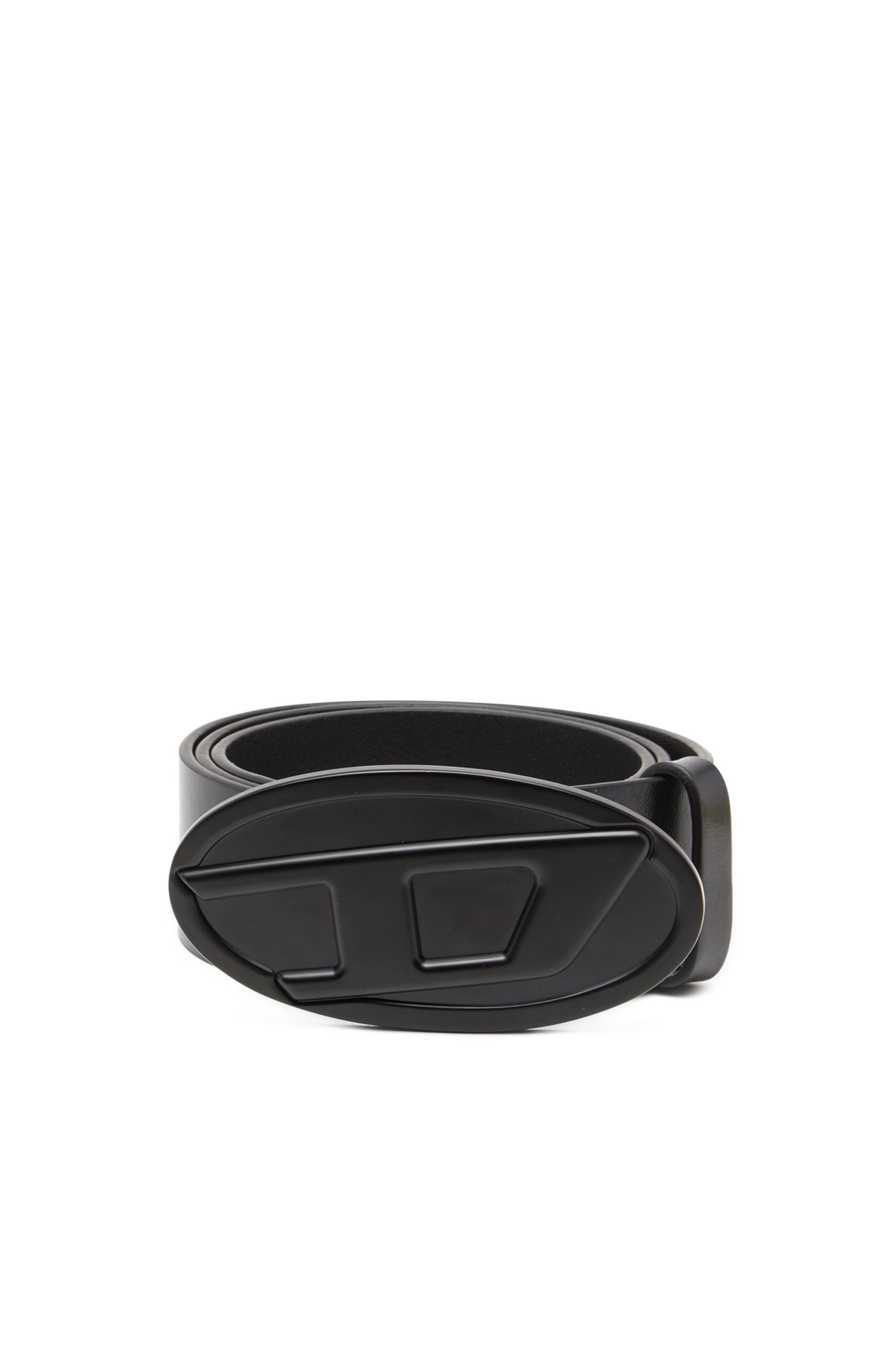 Diesel - B-1DR 2.0, Cinturón de cuero de 4 cm con placa Oval D Mujer in Negro - 1