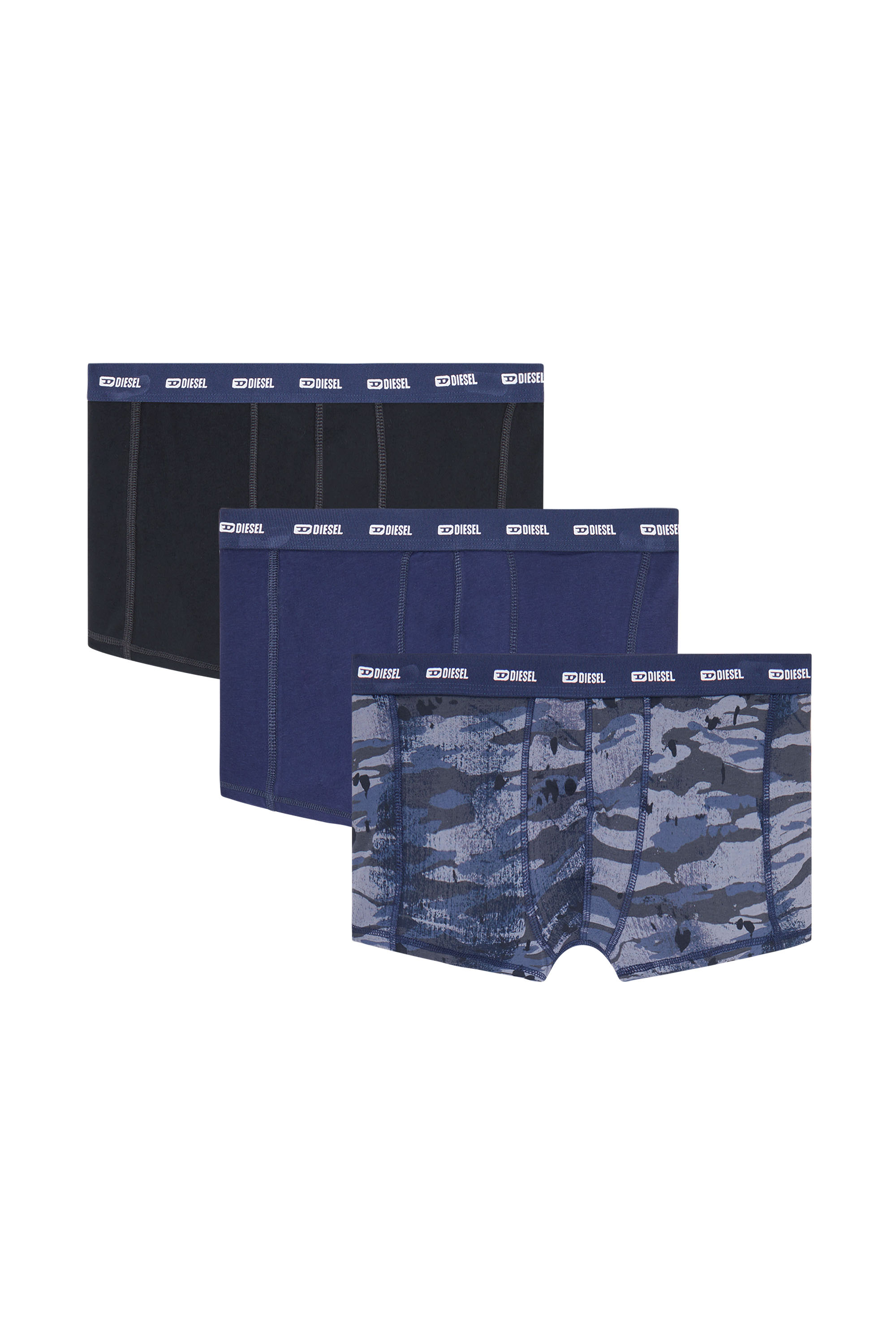 Diesel - DAMIEN-UTLT-3PACK, Paquete de tres b&oacute;xers lisos y de camuflaje Hombre in ToBeDefined - 2