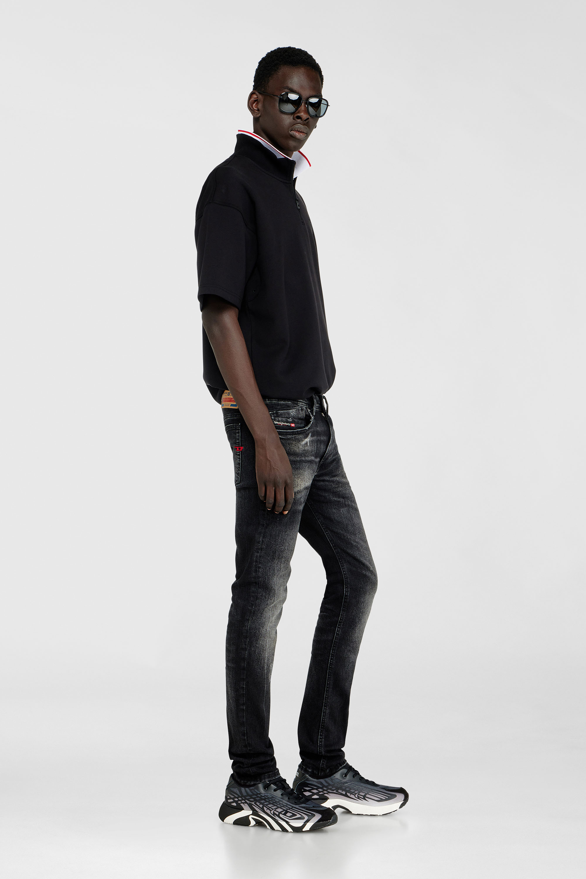 Diesel - Skinny Jeans 1979 Sleenker 0DBDP Hombre, Negro/Gris oscuro - 2