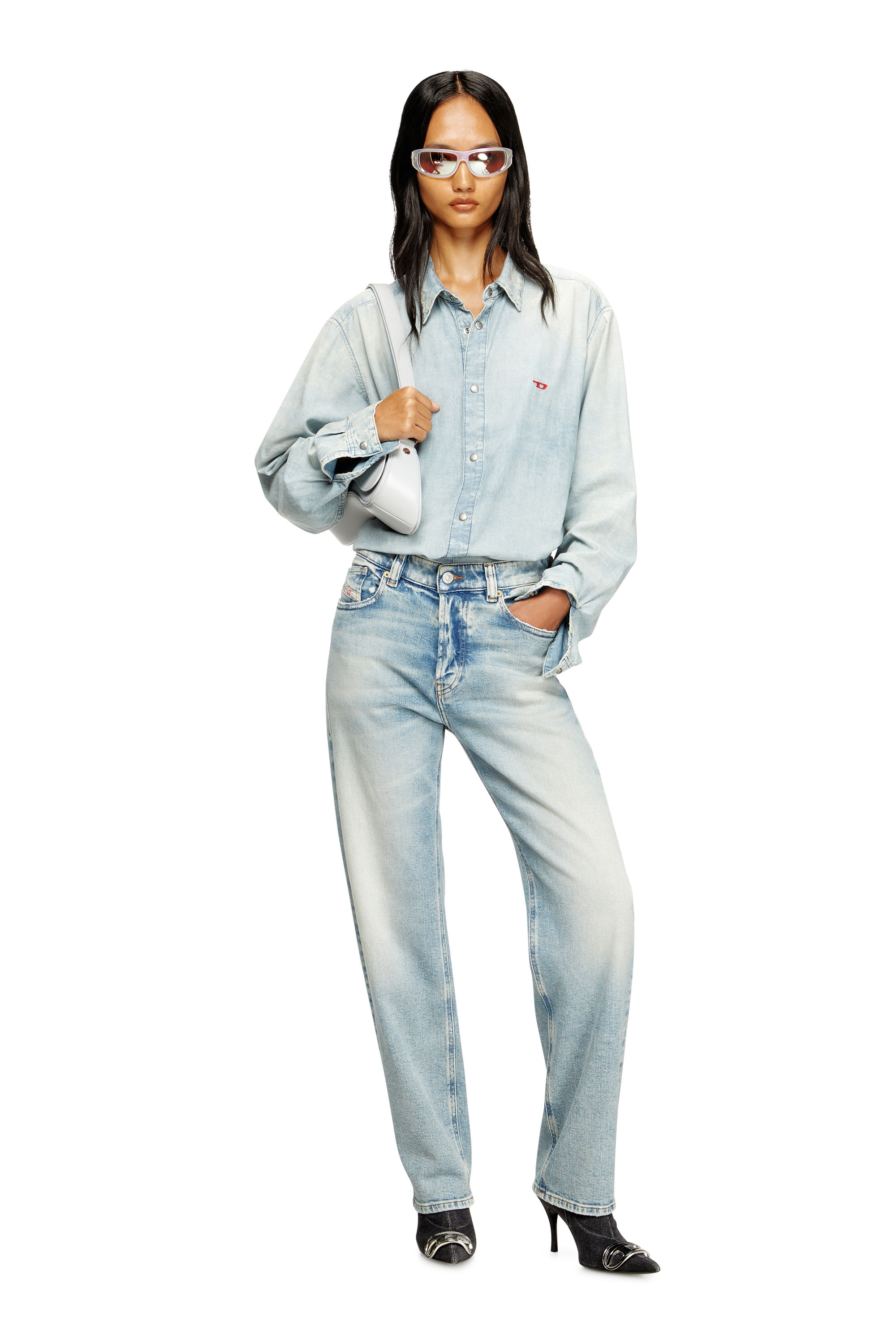 Diesel - Regular Jeans 1988 D-Ark 09M21 Mujer, Azul Claro - 2
