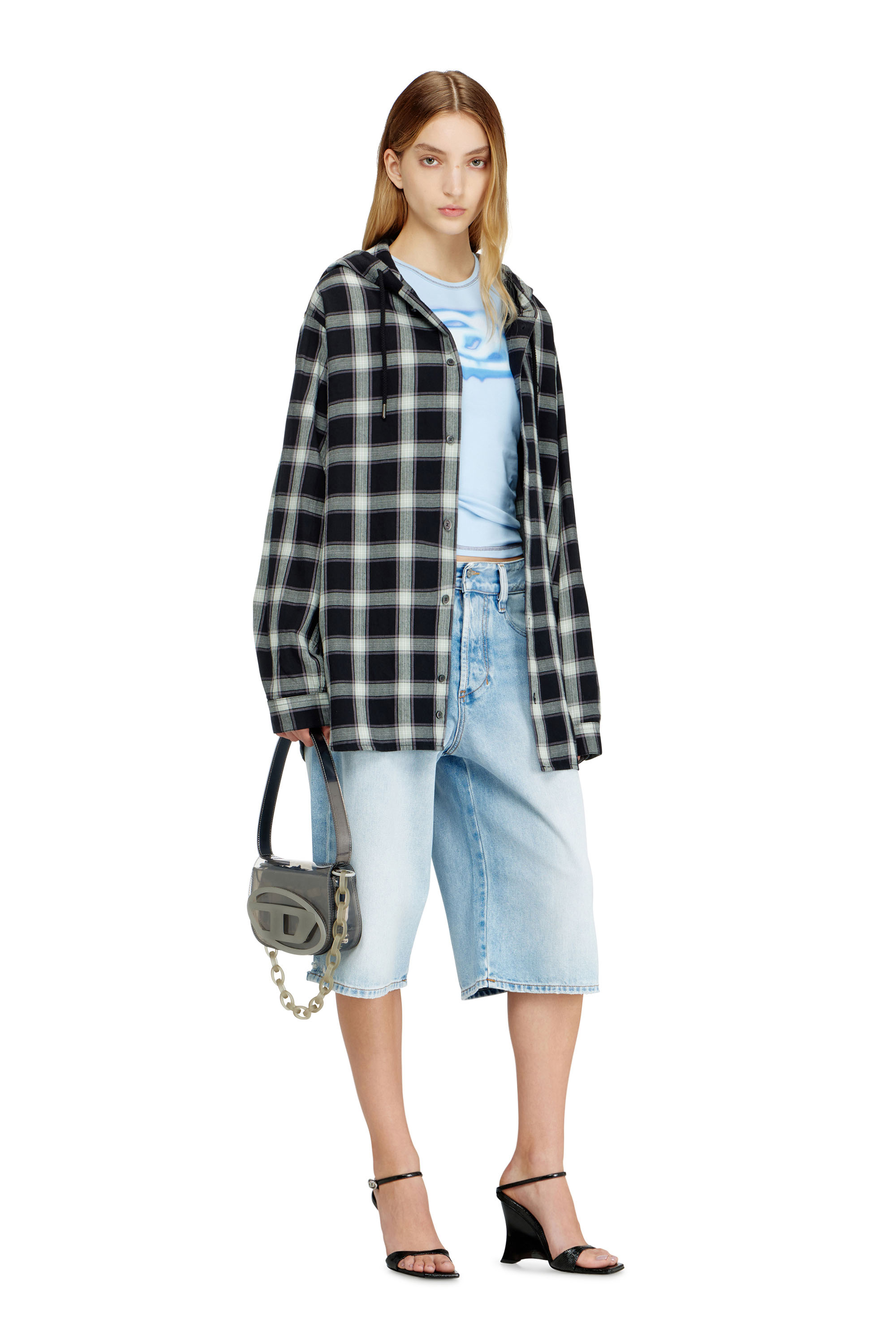 Diesel - D-ENIM-M-SHORT, Shorts de denim con efecto desgastado Unisex in Azul marino - 4