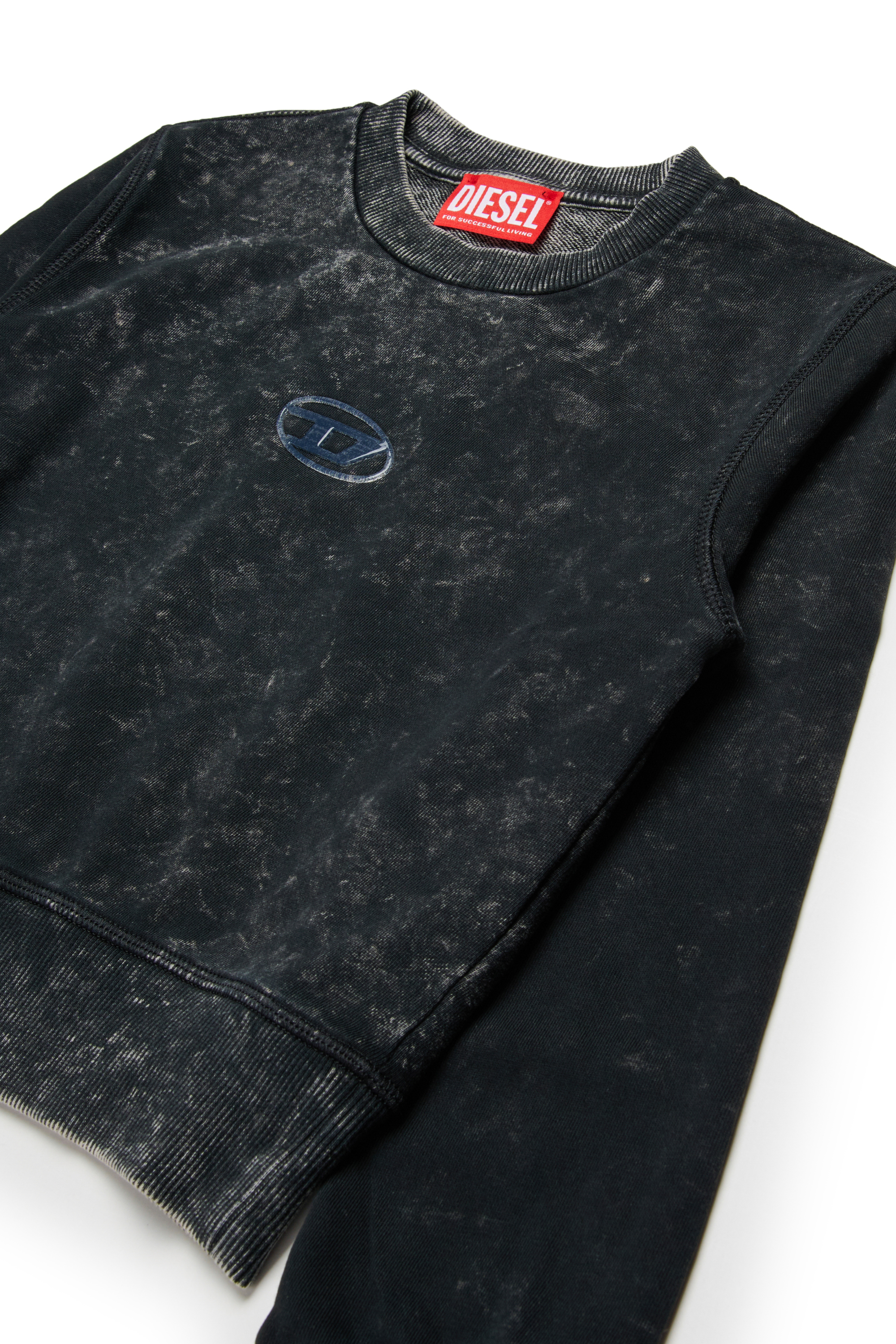 Diesel - SLACCY, Sudadera de algodón con logotipo frontal Mujer in Negro - 3