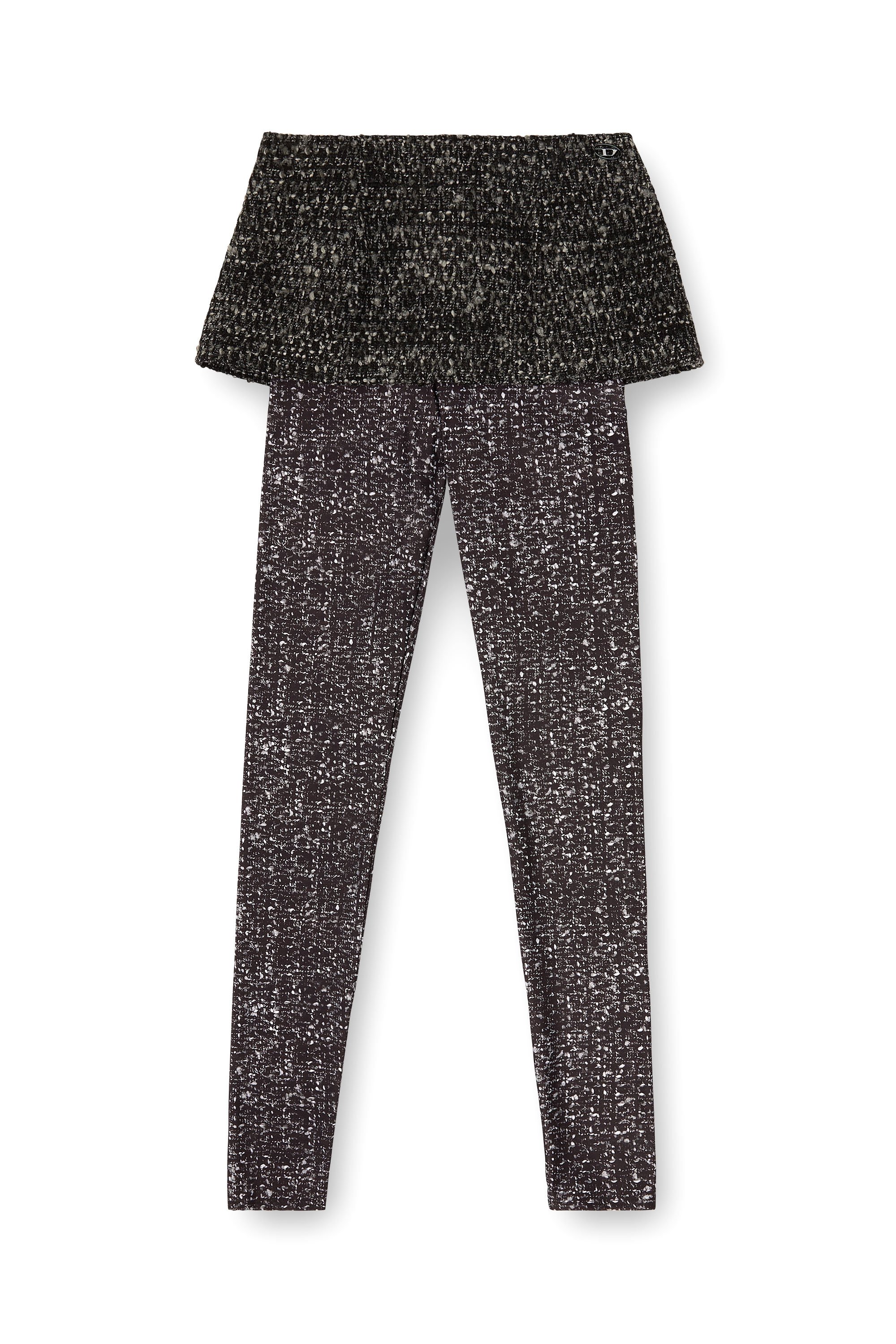 Diesel - P-HOUR, Falda bouclé con mallas Mujer in Negro - 3