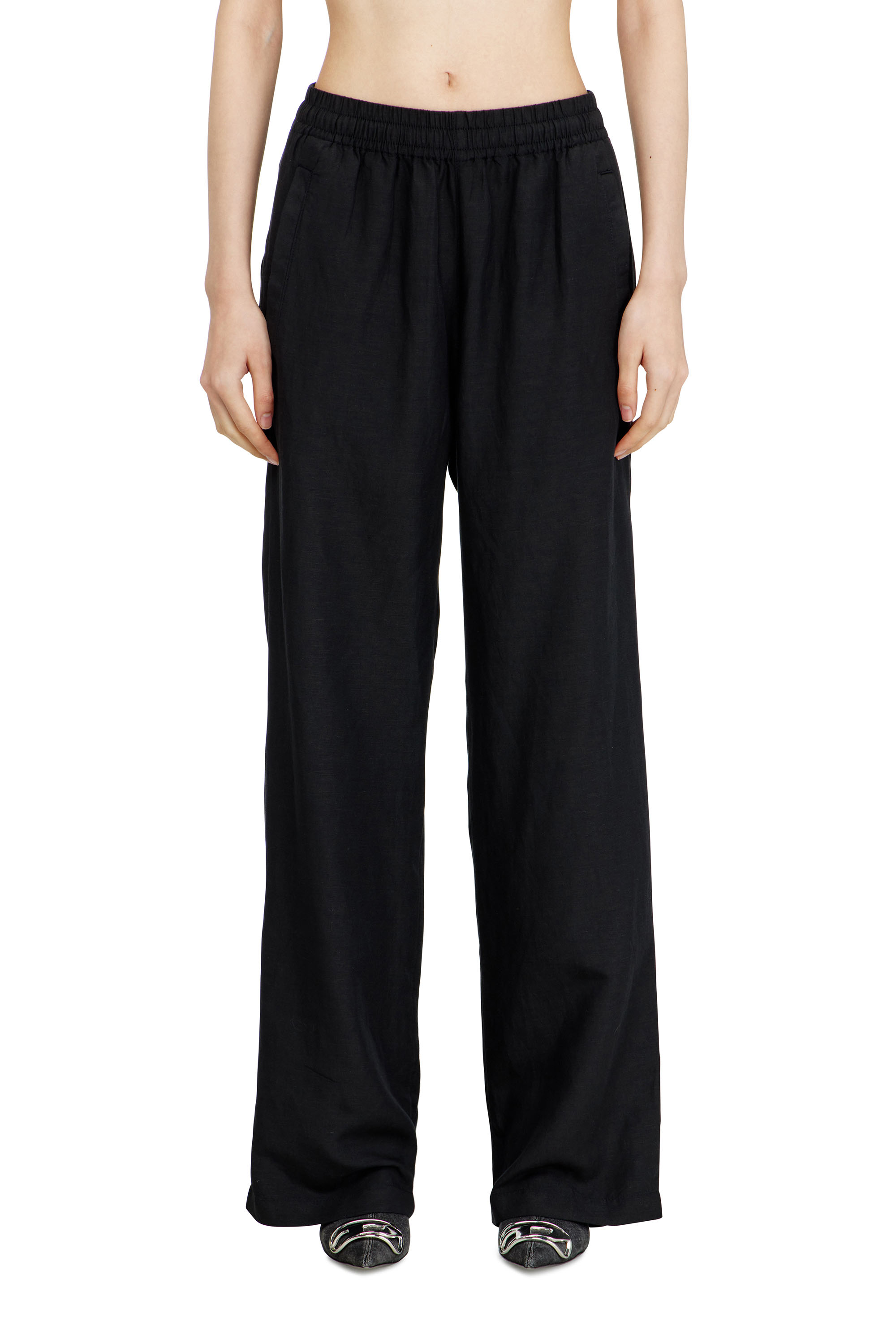 Diesel - P-THECK-PGBS, Pantalones de mezcla de lino Unisex in Negro - 3