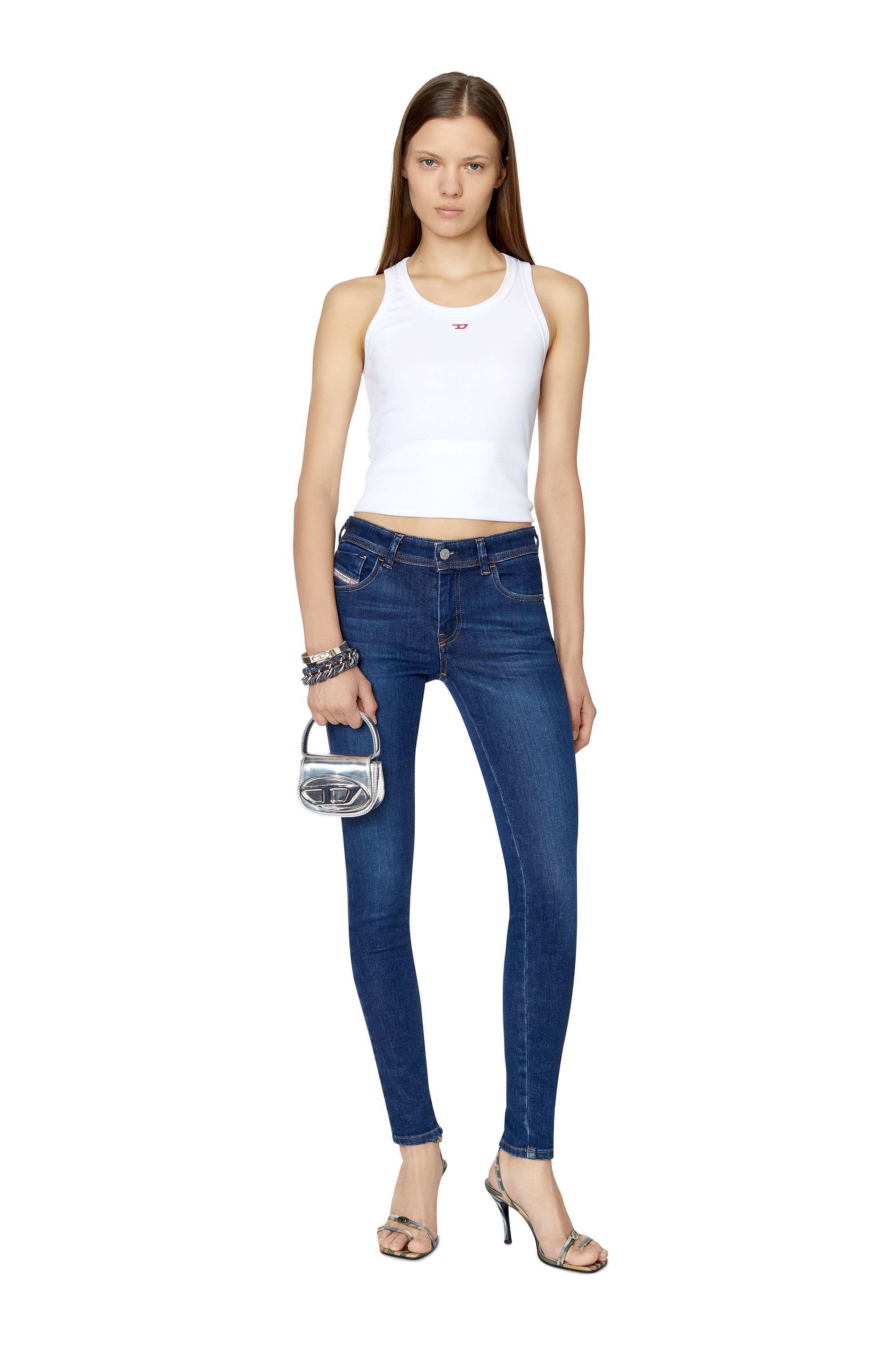 Diesel - Super skinny Jeans 2018 Slandy-Low 09C19, Azul Oscuro - Image 5