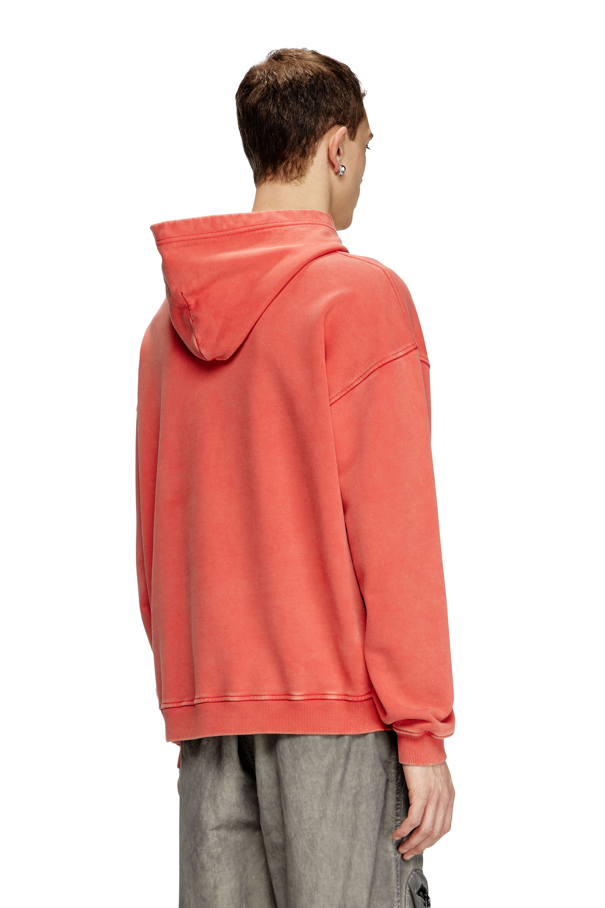 Diesel - S-BOXT-HOOD-R10, Sudadera con capucha con logotipo Oval D en relieve Hombre in Rojo - 4