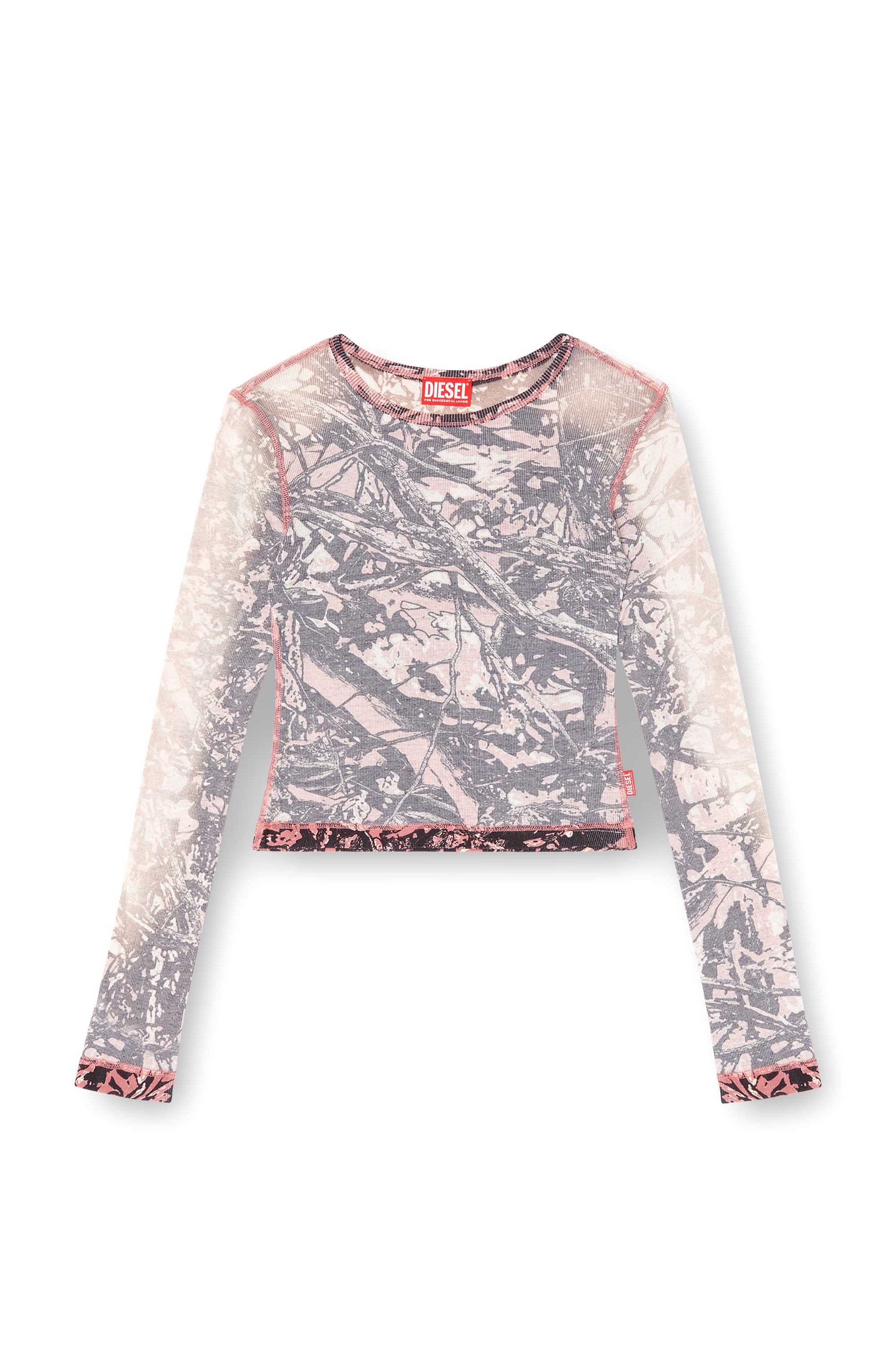 Diesel - T-BANESS-Q1, Top de manga larga con estampado de camuflaje glitch Mujer in Multicolor - 3