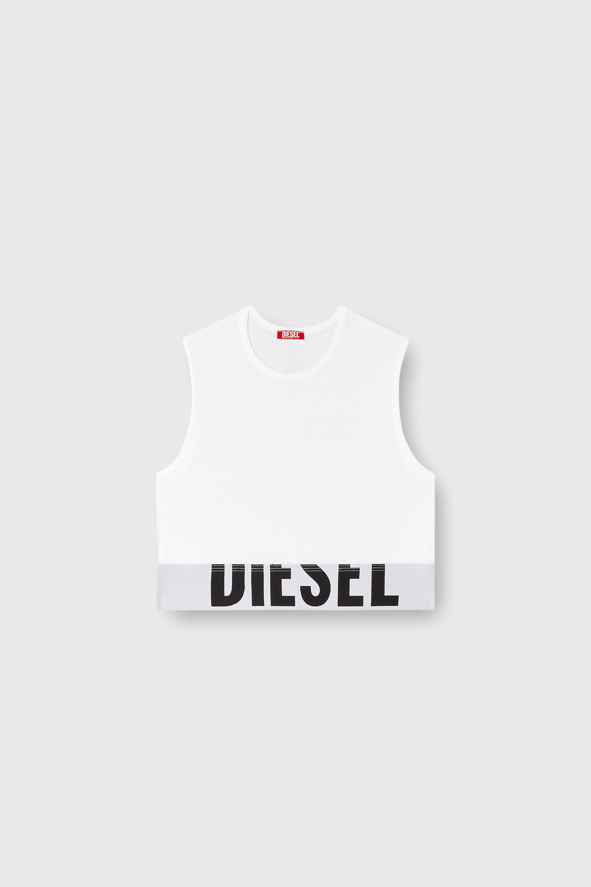 Diesel - ADA-D-POP, Camiseta con tirantes recortada con logotipo recortado Mujer in Blanco - 2