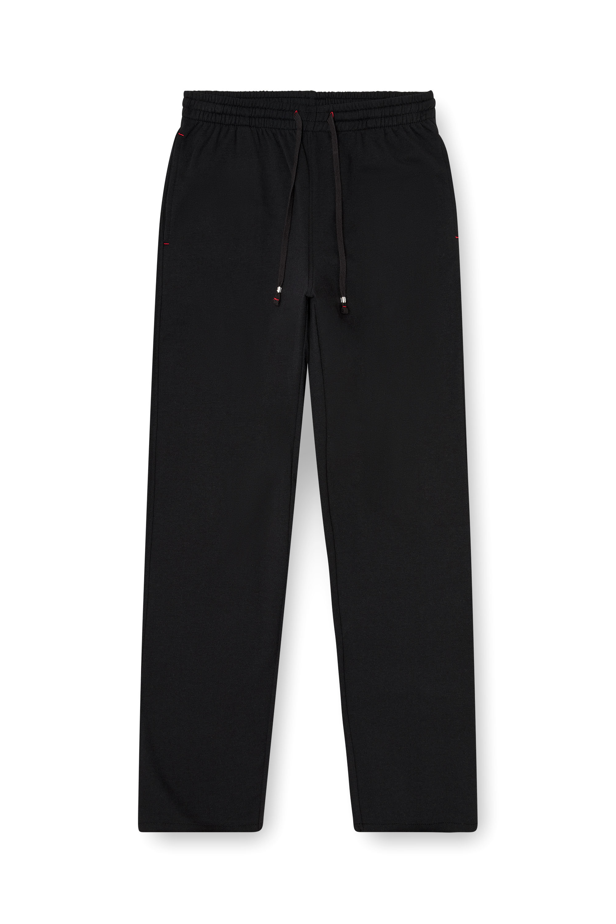 Diesel - INDRA-D-CORE, Pantal&oacute;n de ch&aacute;ndal afelpado con bajos al corte Mujer in Negro - 3