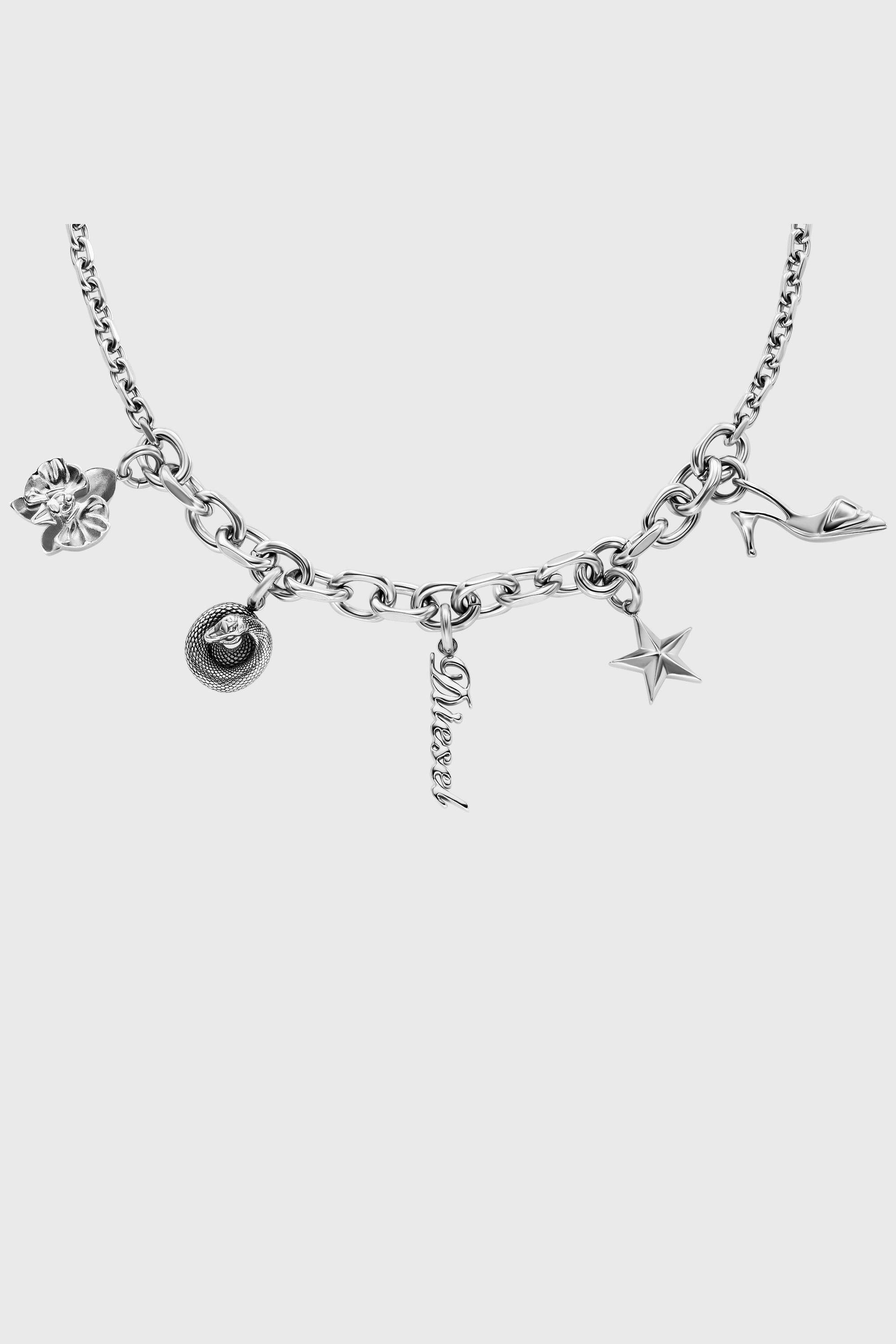 Diesel - DX1745040, Collar con charms de acero inoxidable Unisex in Plateado - 2