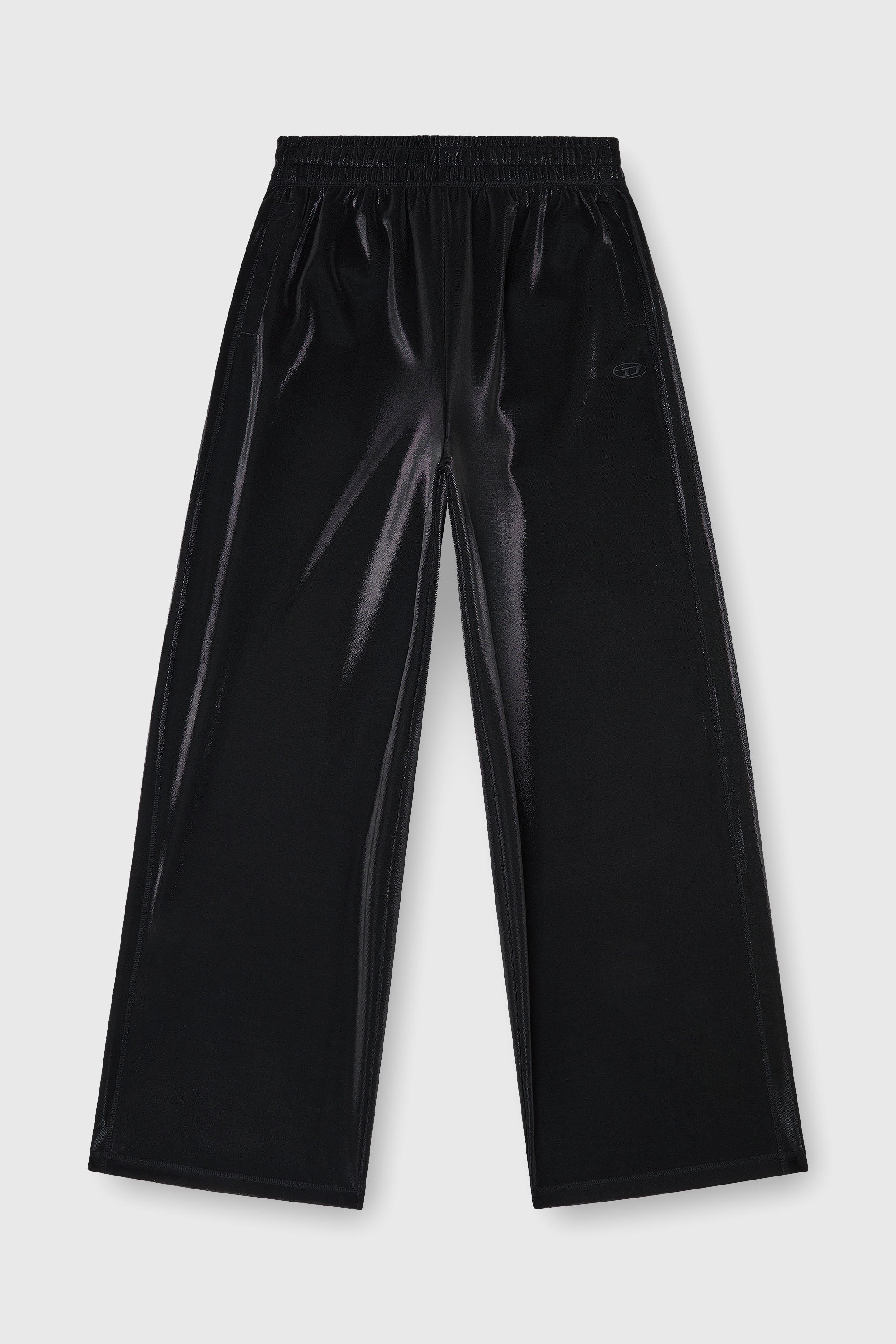 Diesel - P-ROSY, Pantal&oacute;n de ch&aacute;ndal en tejido piqu&eacute; brillante Mujer in Negro - 2