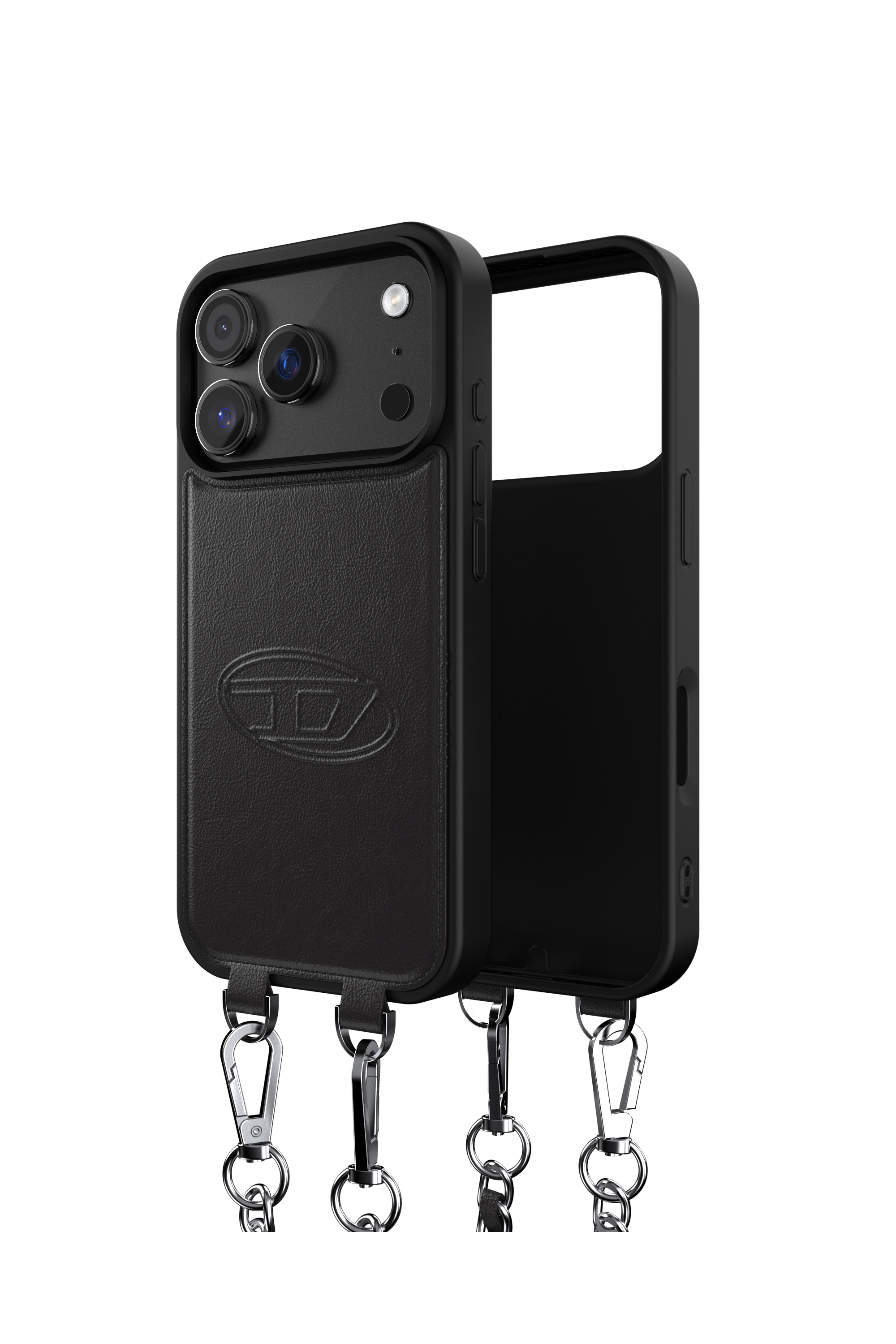 Diesel - 60662 MOULDED CASE, Funda Oval D con correa de mu&ntilde;eca y MagSafe para iPhone 17 Pro Unisex in Negro - 1