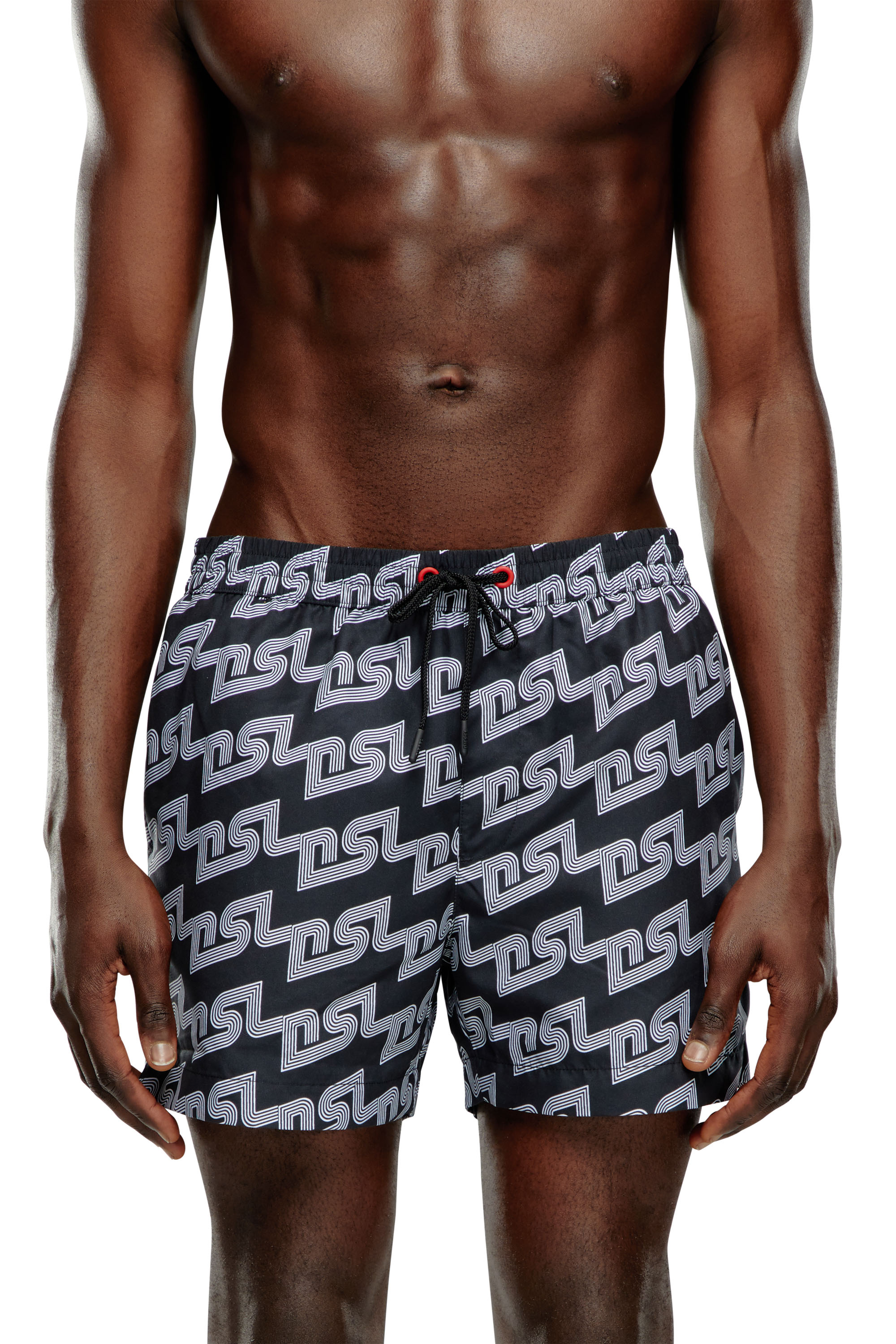 Diesel - BMBX-KEN-37, Man Mid-length swim shorts with DSL print in Black - Image 2