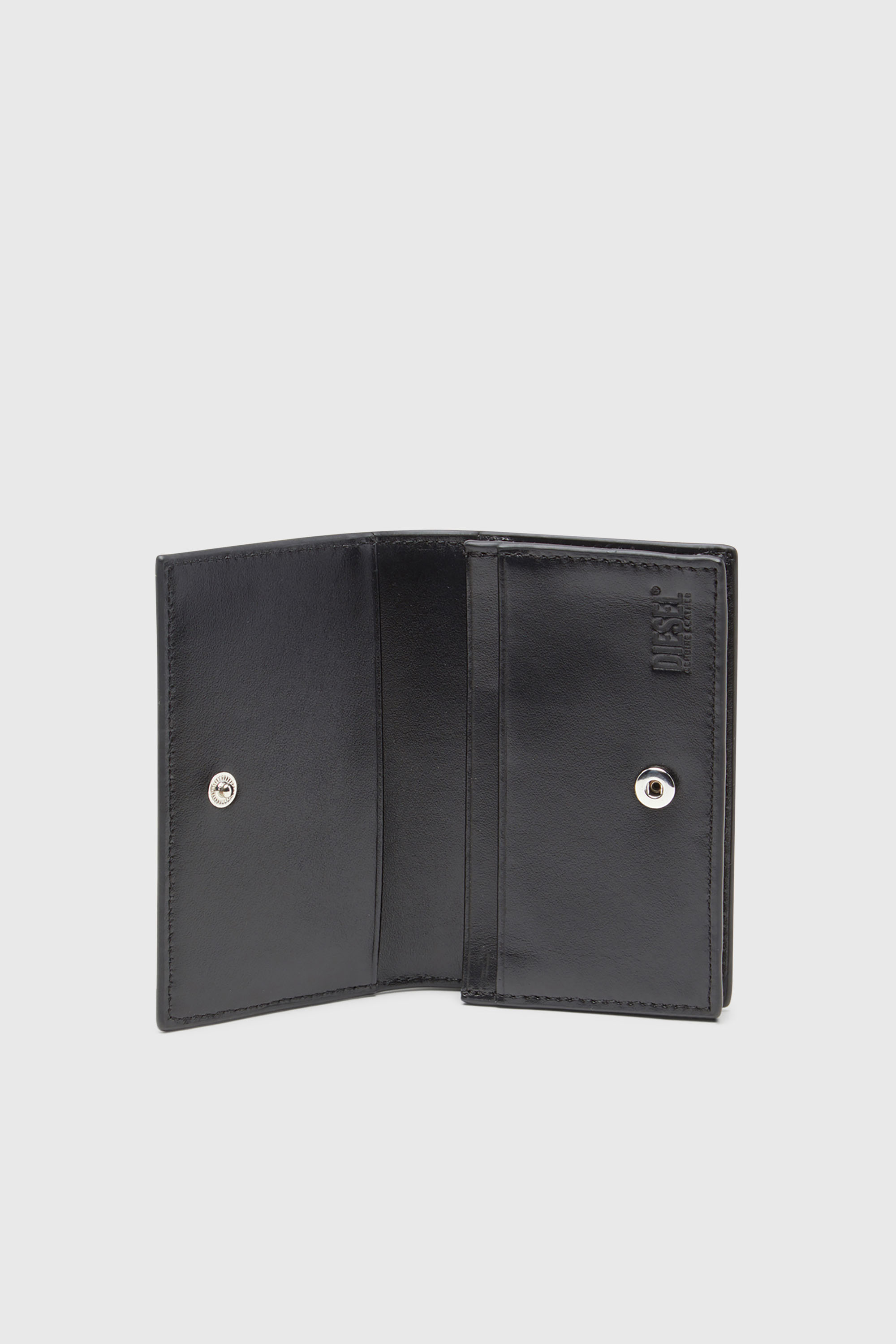 Diesel - 1DR CARD HOLDER IV, Tarjetero de piel con Oval D esmaltado Mujer in Negro - 3