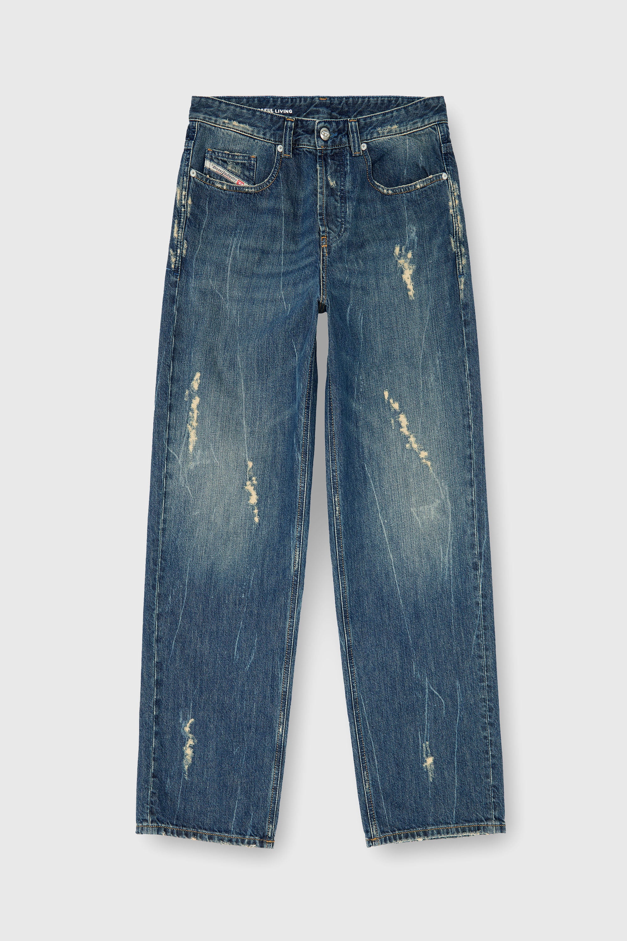 Diesel - Relaxed Jeans 2001 D-Macro 09Q28 Hombre, Azul medio - 2