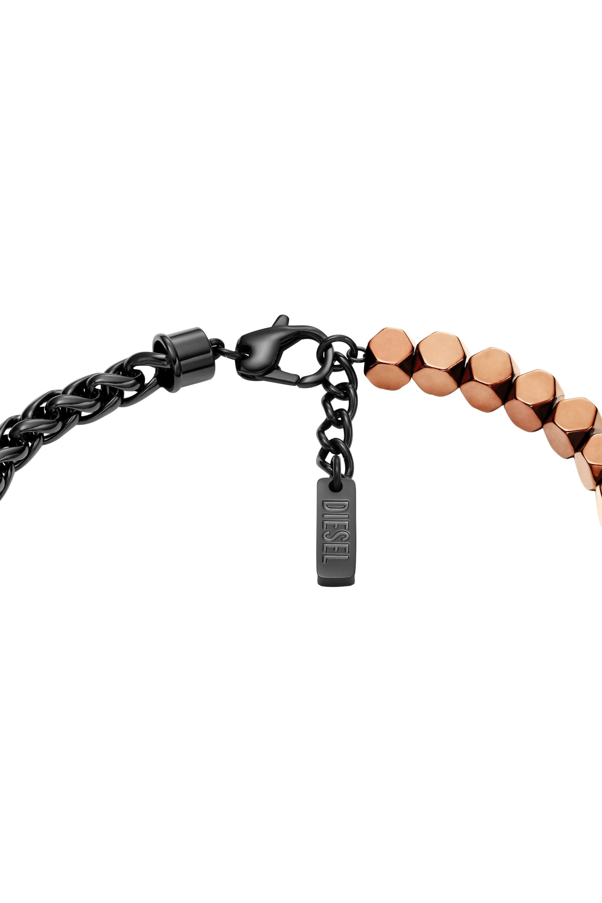 Diesel - DX1648931 JEWELLERY, Pulsera de bolas de acero inoxidable y hematita Unisex in Negro - 2
