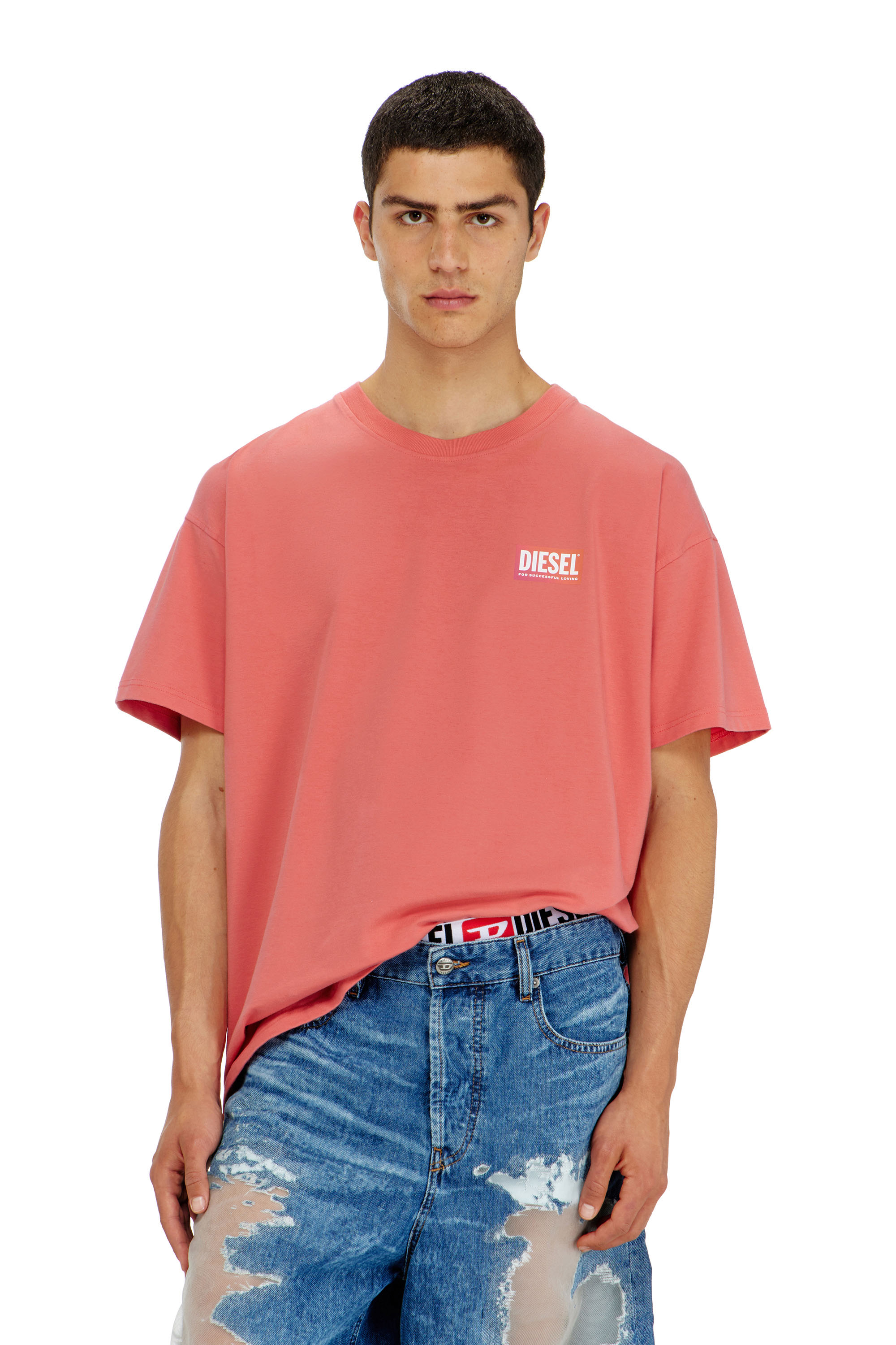 Diesel - PR-T-NORM-CHITIND-R, Camiseta con logo trasero transparente Unisex in Rojo - 3