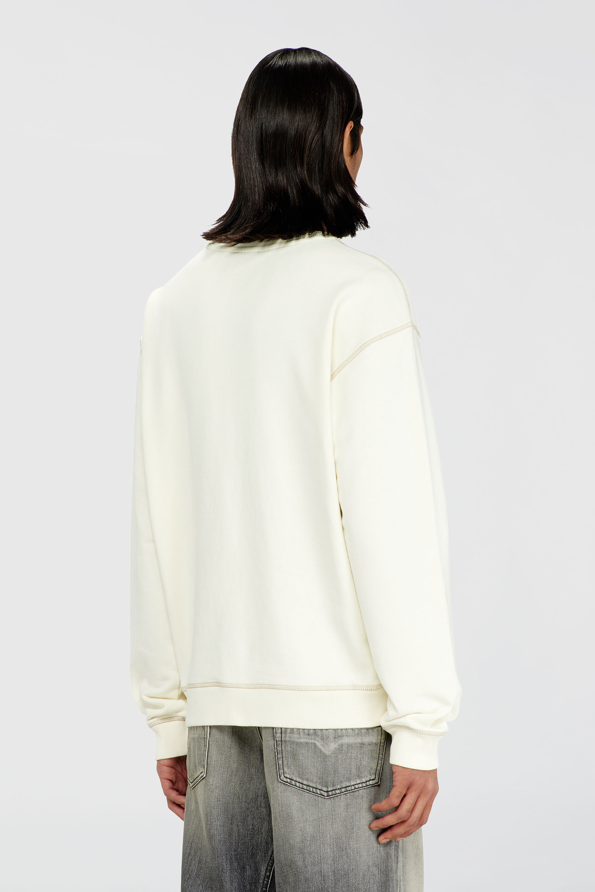 Diesel - S-NORM-AA3, Sudadera con bordado y estampado Hombre in Blanco - 4