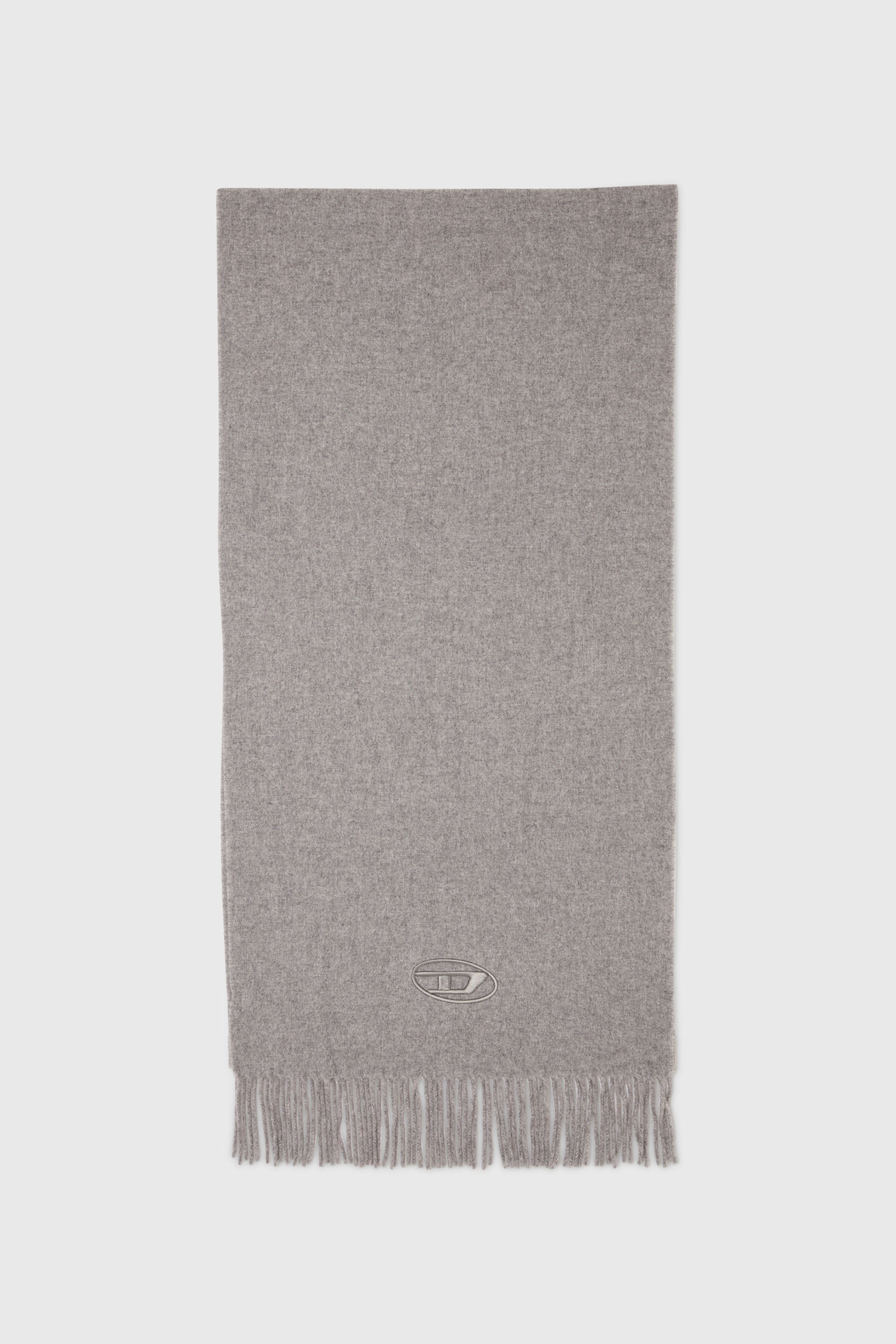 Diesel - S-IMON-D-LONG, Bufanda de mezcla de lana con bordes de flecos Unisex in Gris - 1
