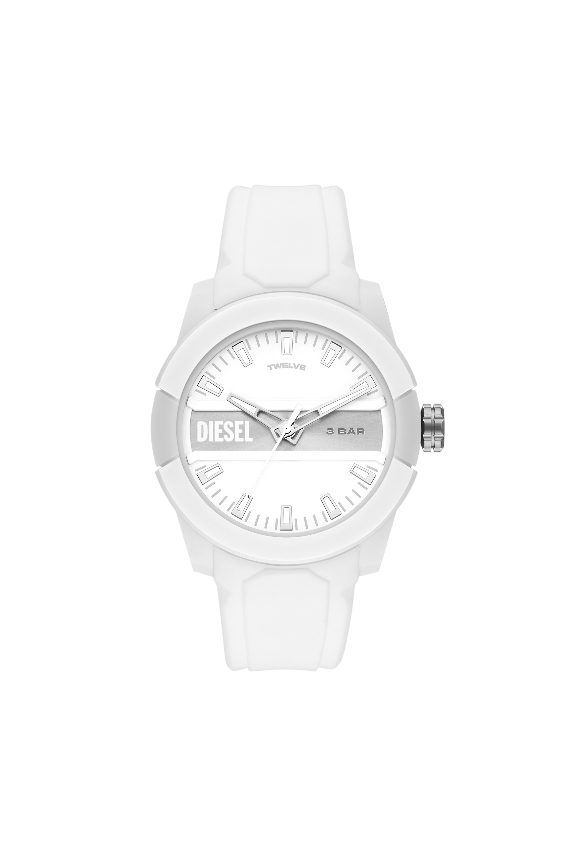 Diesel - DZ1981, Reloj Double up de tres manecillas con correa en silicona blanca Unisex in Blanco - 1