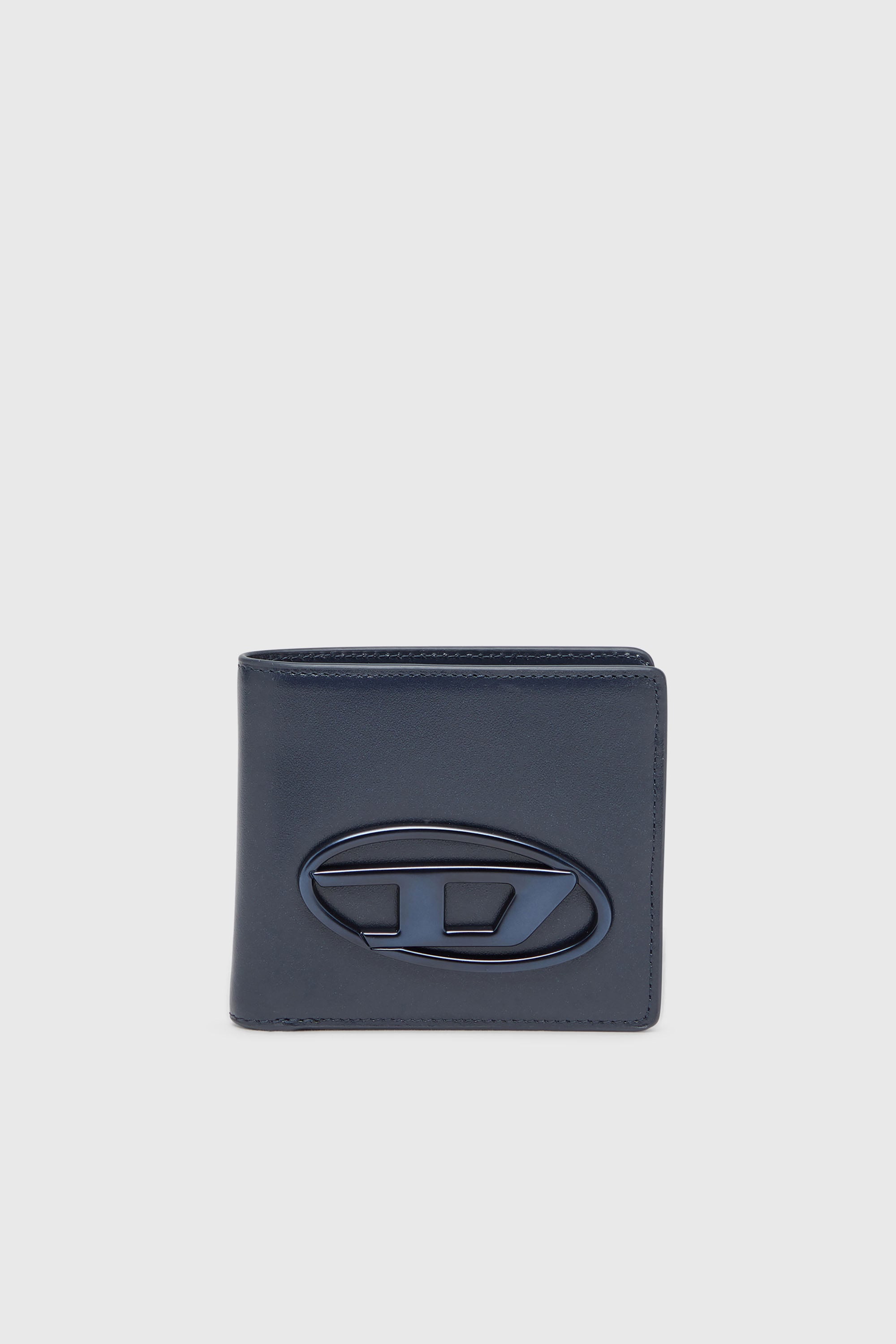 Diesel - HOLI-D BI FOLD COIN S 3D, Cartera de neopreno reforzado de piel Unisex in Azul marino - 1