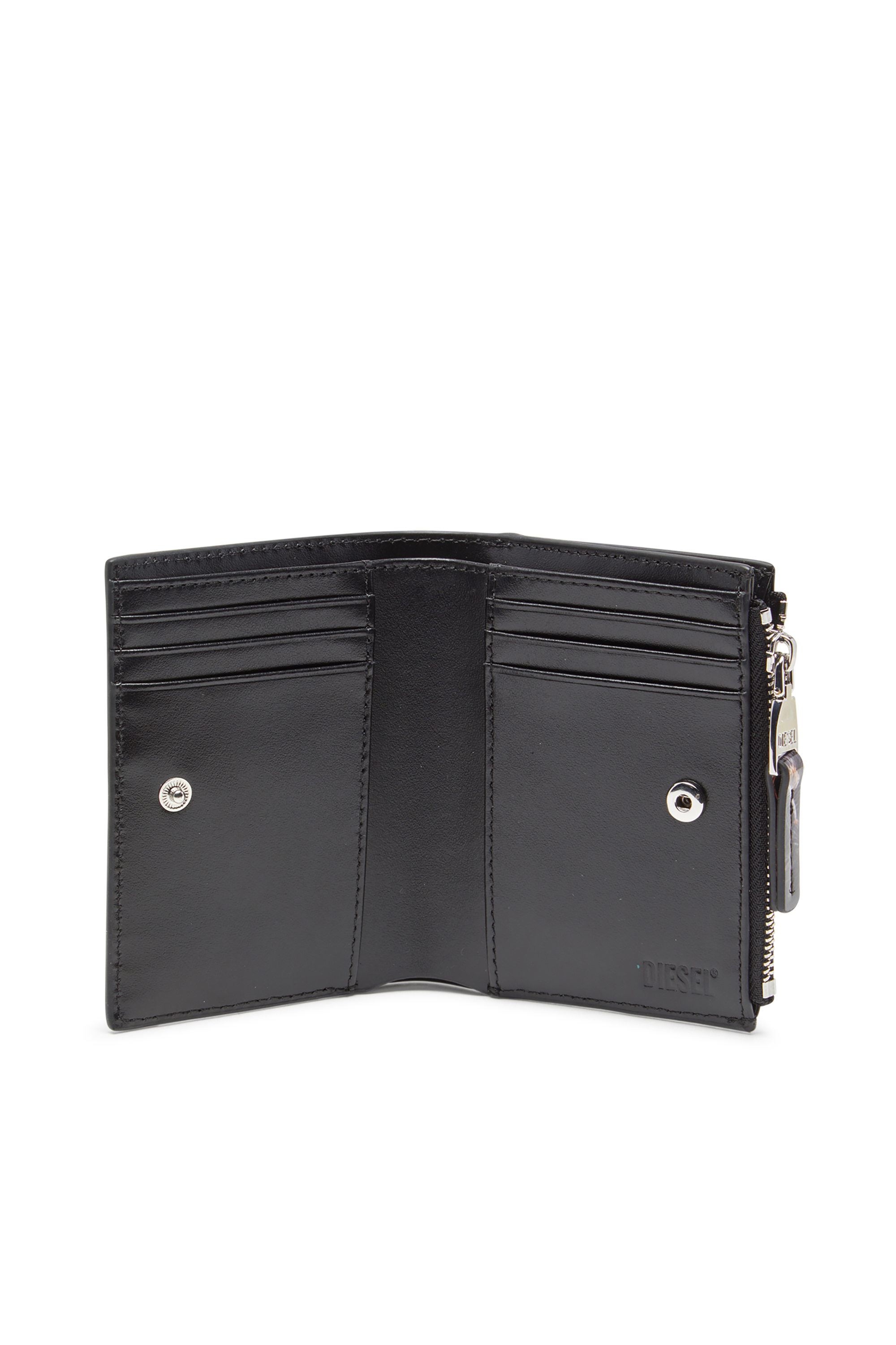 Diesel - PLAY BI-FOLD ZIP II, Cartera pequeña de poliuretano brillante estampado Mujer in Multicolor - 3