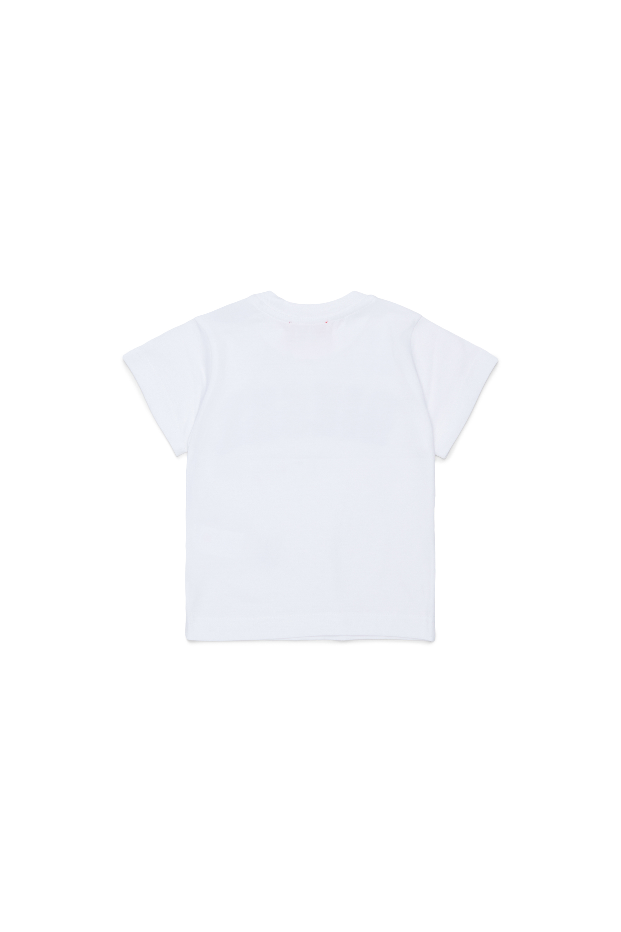 Diesel - TEANSB, Camiseta de algod&oacute;n con logo efecto deshilachado Hombre in Blanco - 2