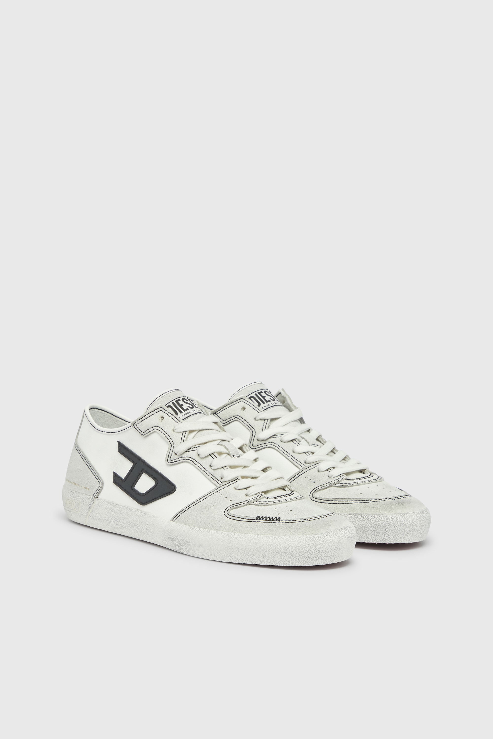 Diesel - S-LEROJI D-2 LOW, S-Leroji - Zapatillas paneladas con logo D Hombre in Blanco - 2